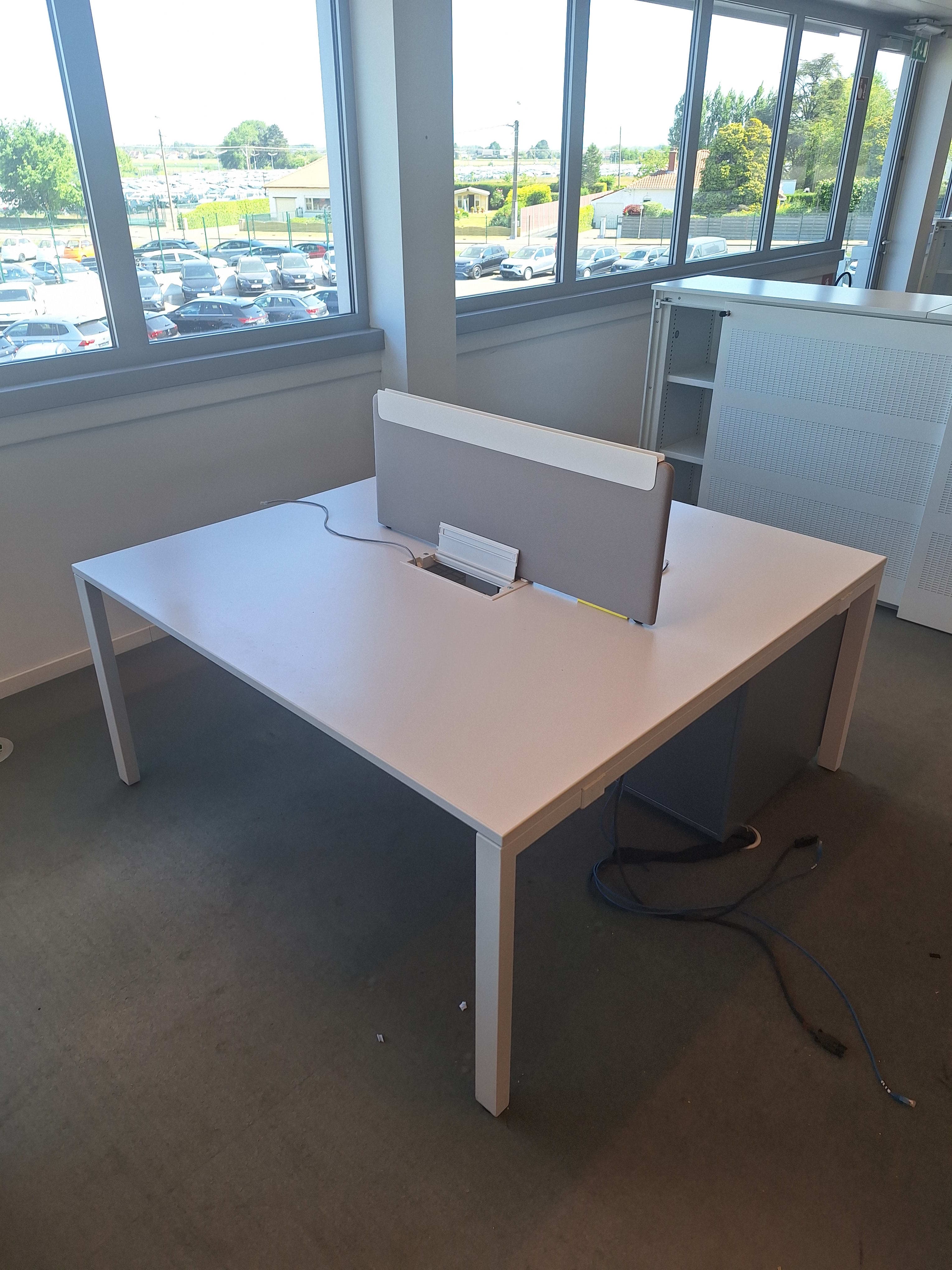 Vitra WorKit 180-160cm white 2 person desk without the partition -2