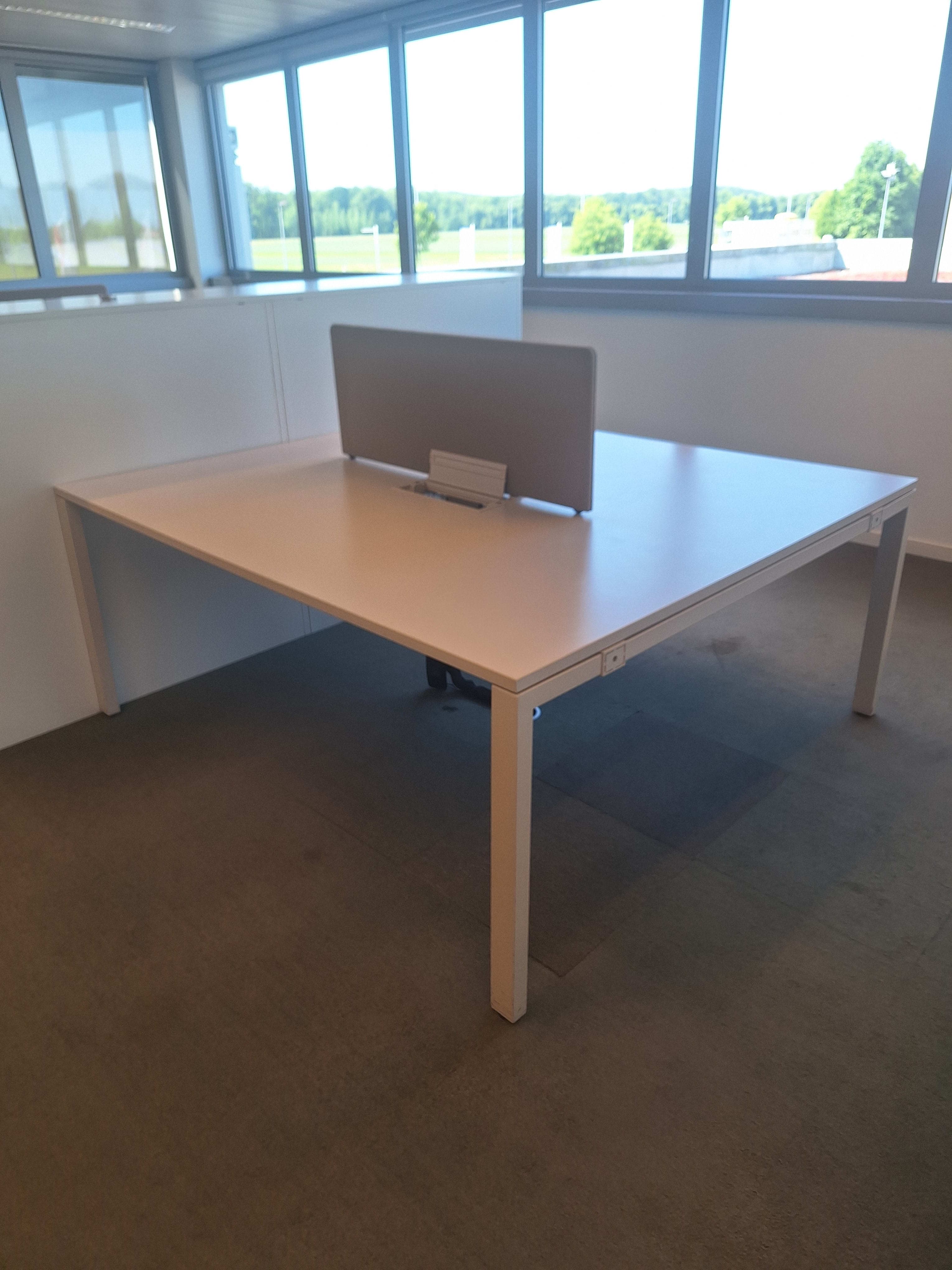 Vitra WorKit 180-160cm white 2 person desk without the partition -0