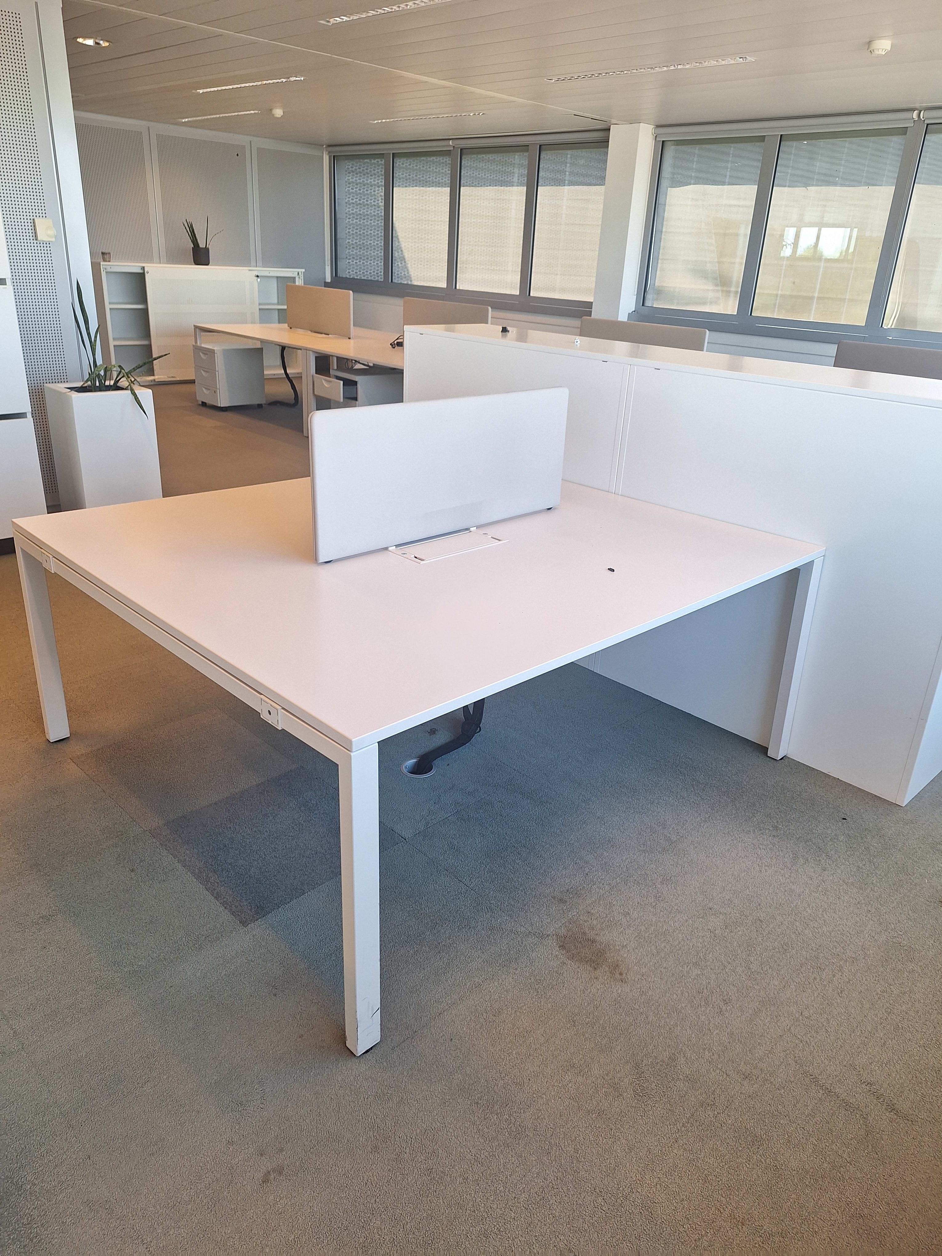Vitra WorKit 180-160cm white 2 person desk without the partition -4