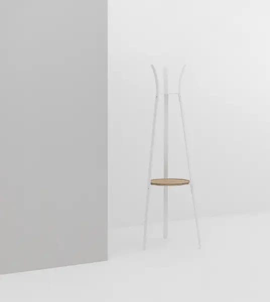 CRUSO Porte-manteau en métal blanc avec porte-clés