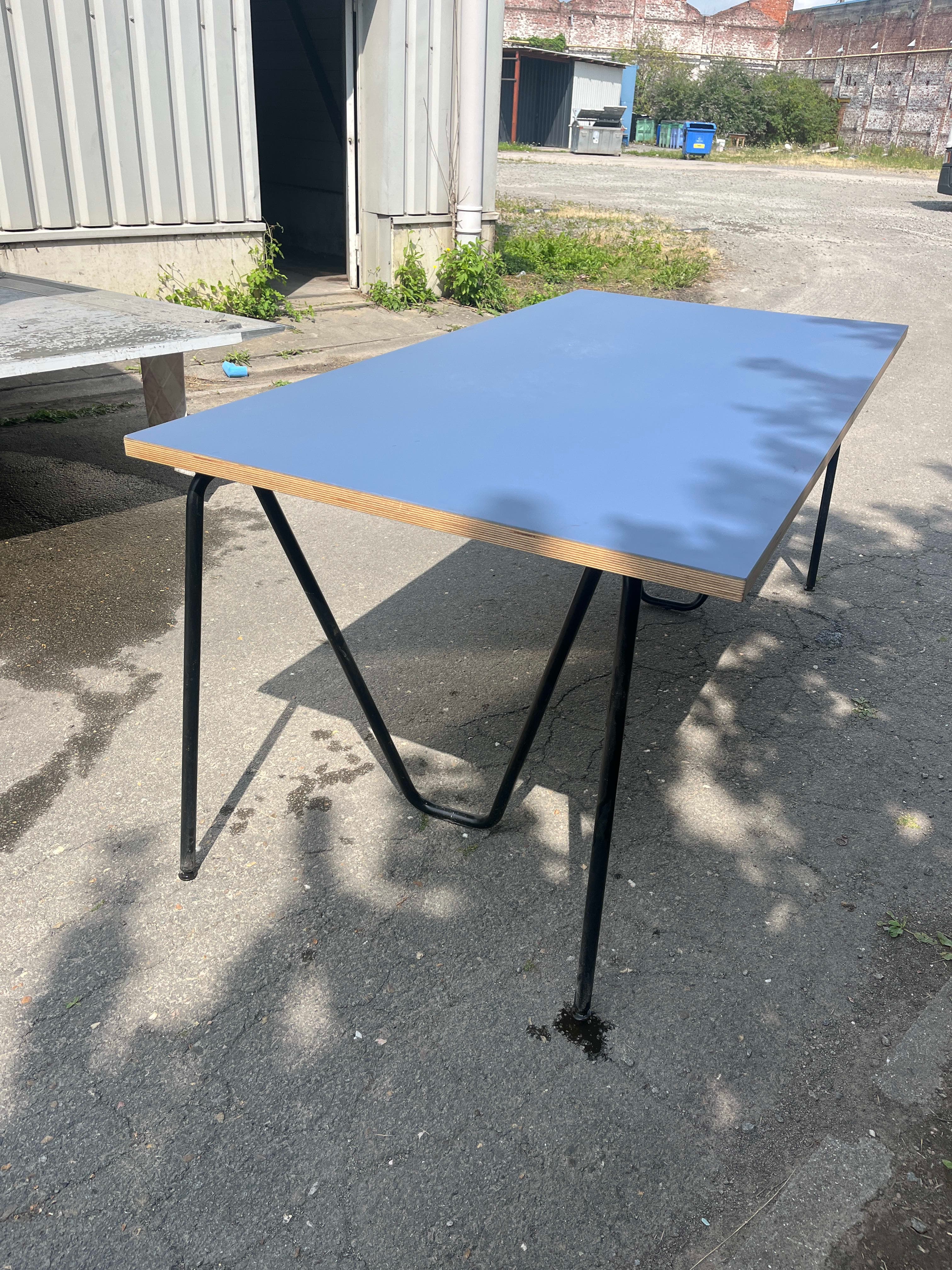 Blue-gray 180cm table in multiplex top -3