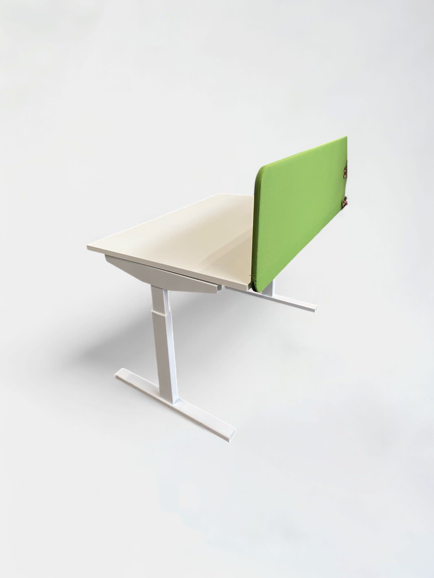 120cm White desk with adjustable size without divider-2