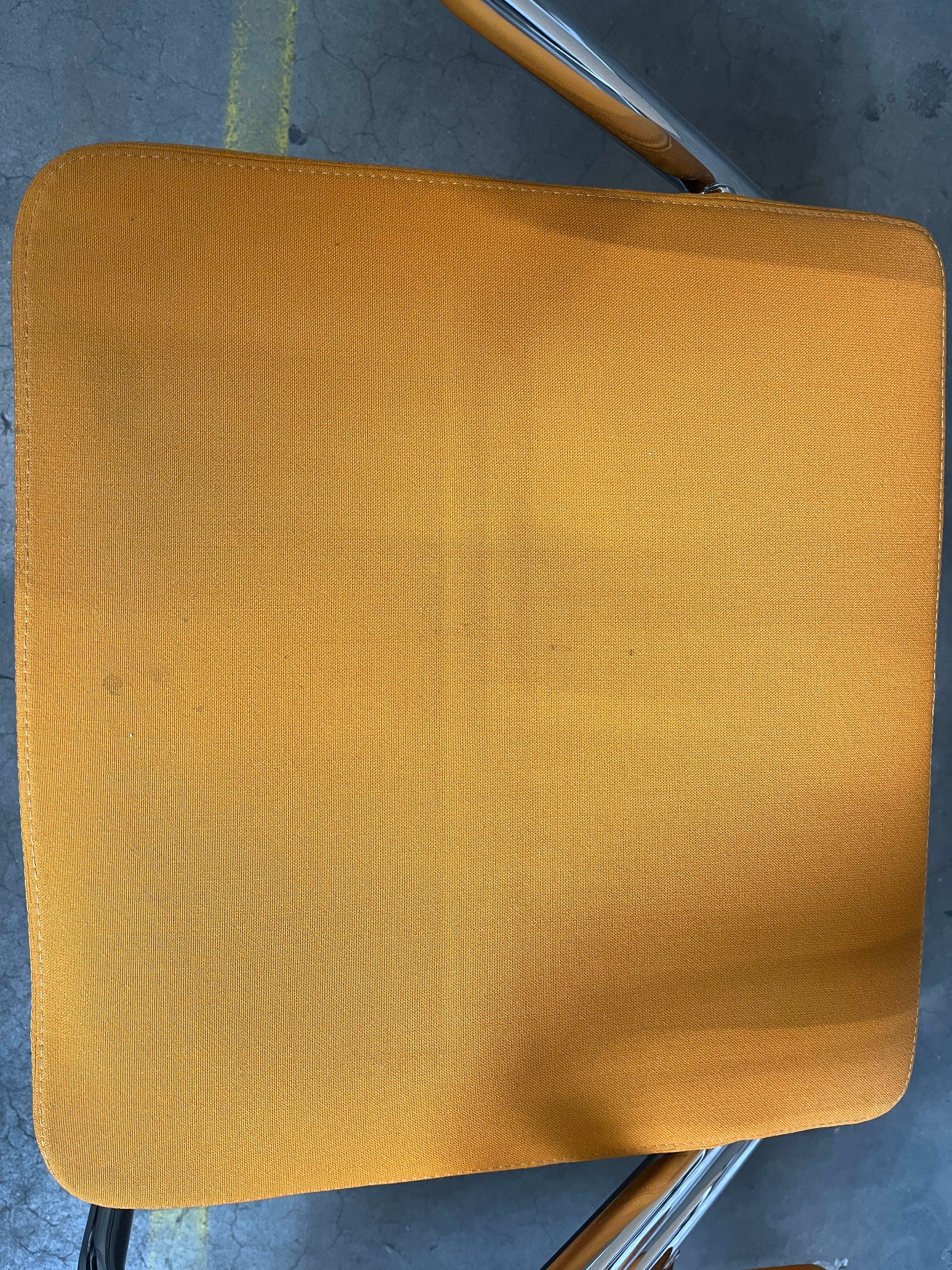 WORN: Vitra Visaroll 2 meeting chair on wheels, showing stains and wear-3