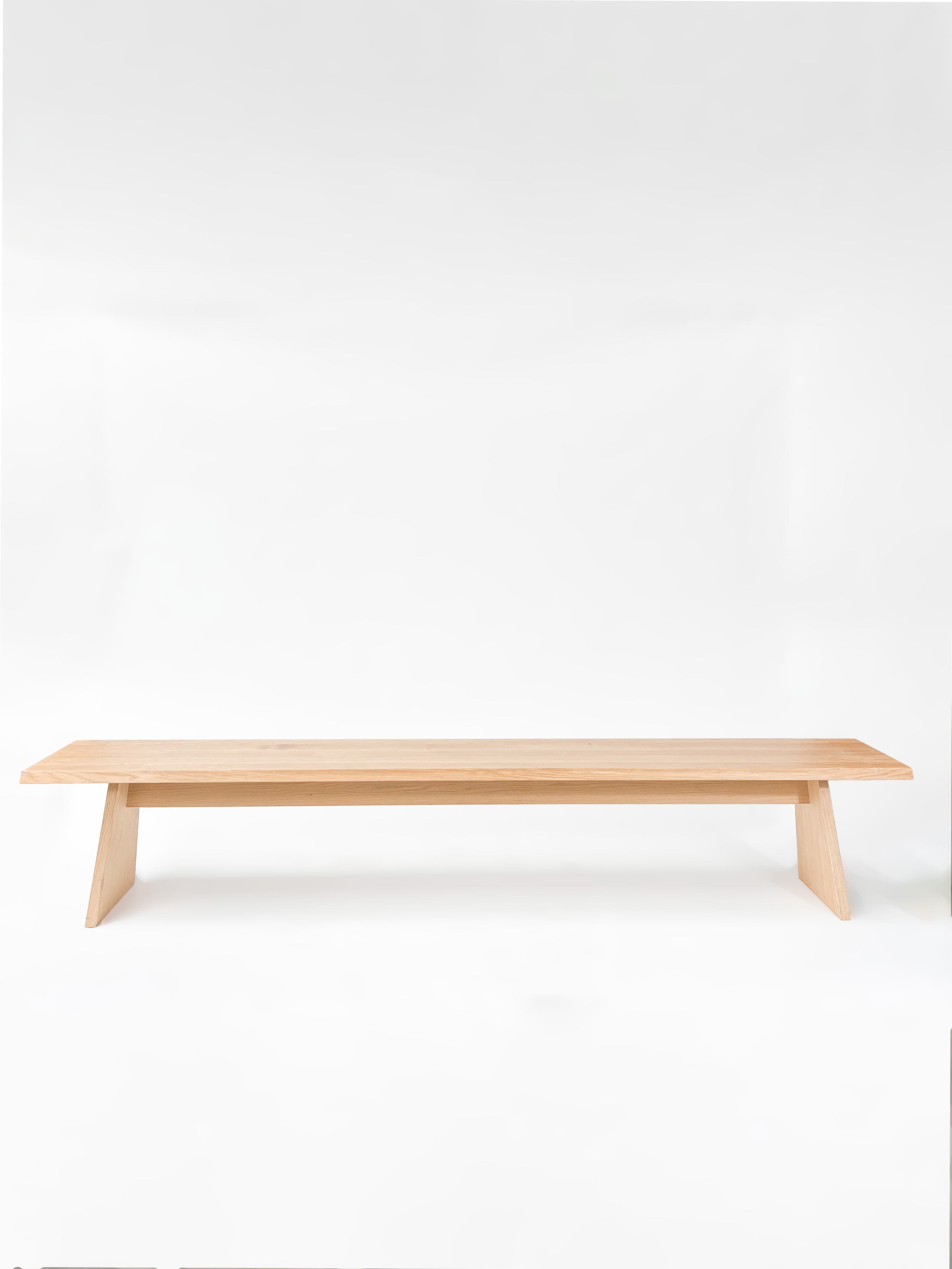 CRUSO 300cm Natural Oak Solid Wood Bench-3