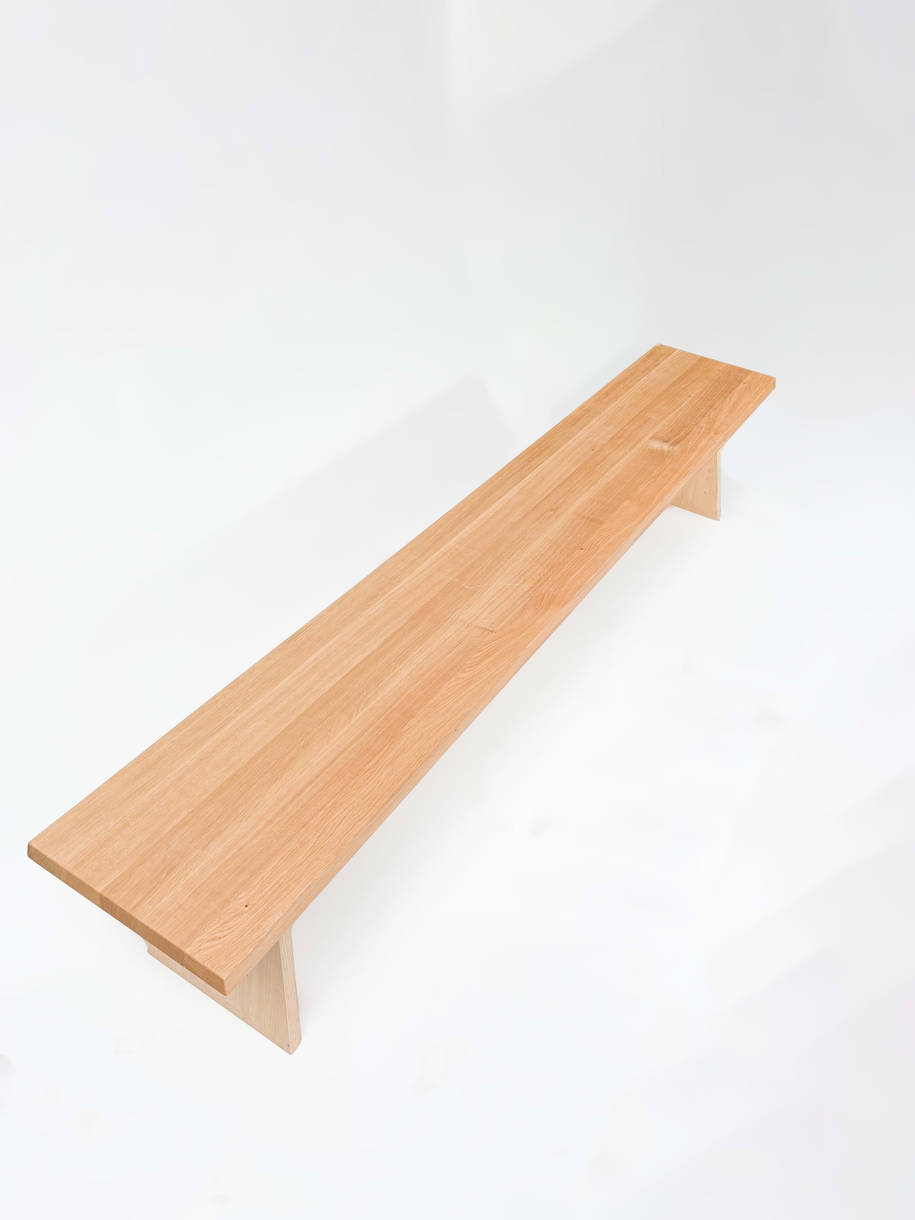 CRUSO 300cm Natural Oak Solid Wood Bench-0