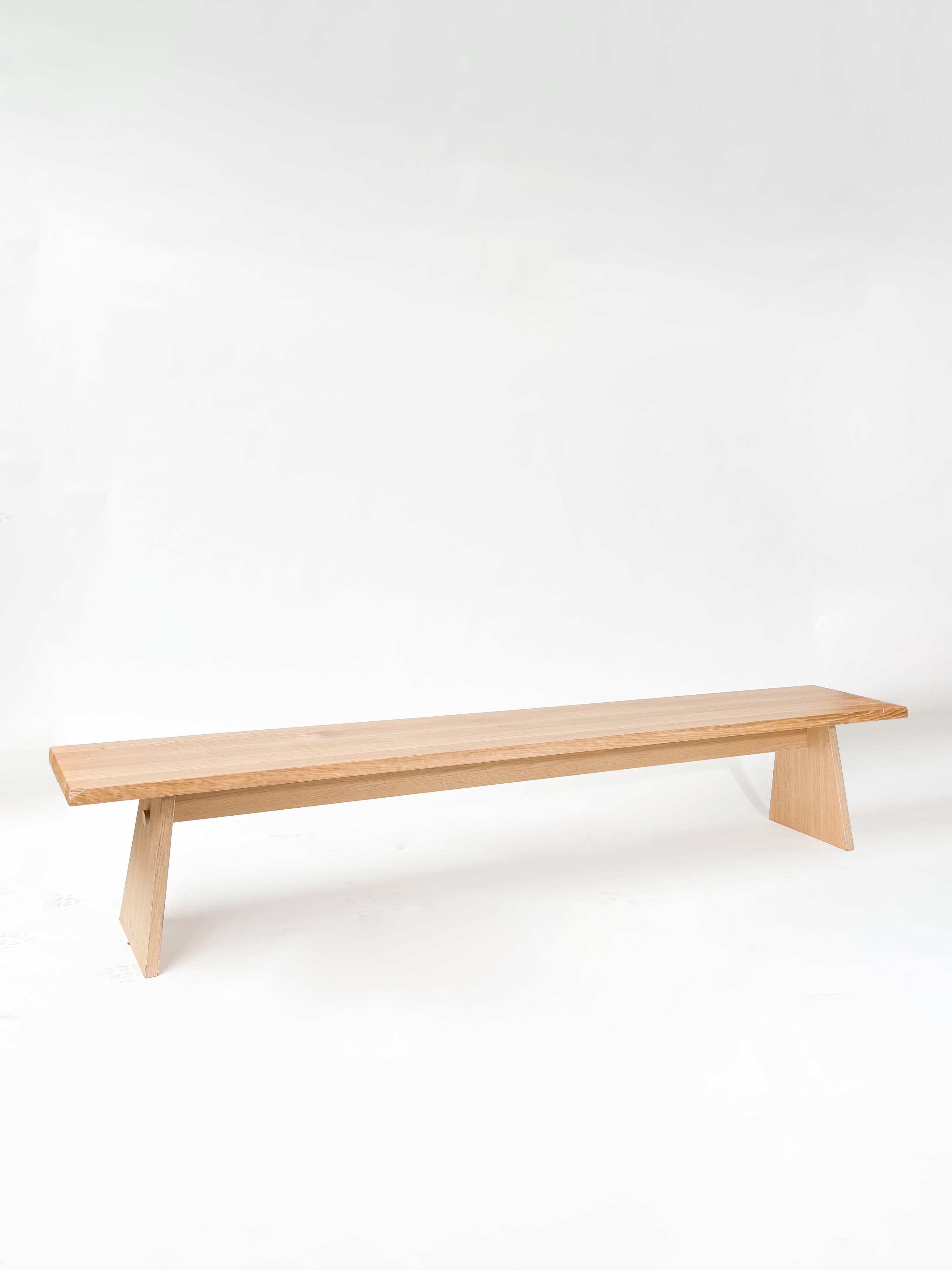 CRUSO 300cm Natural Oak Solid Wood Bench-1
