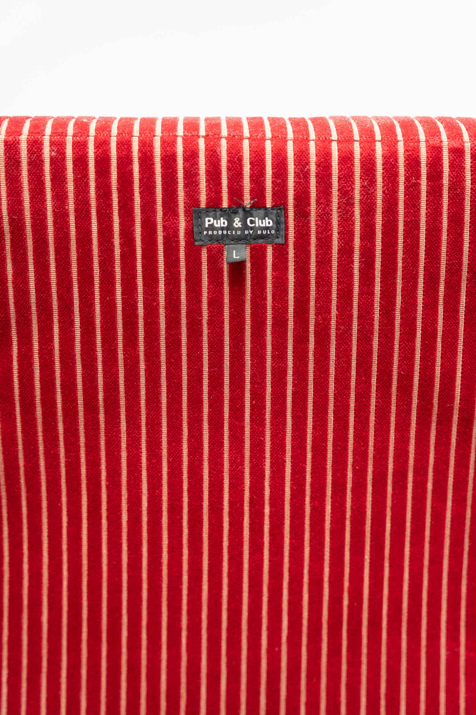 Bulo Pub & Club Chaise en velours rouge sur roues chromées noires-4