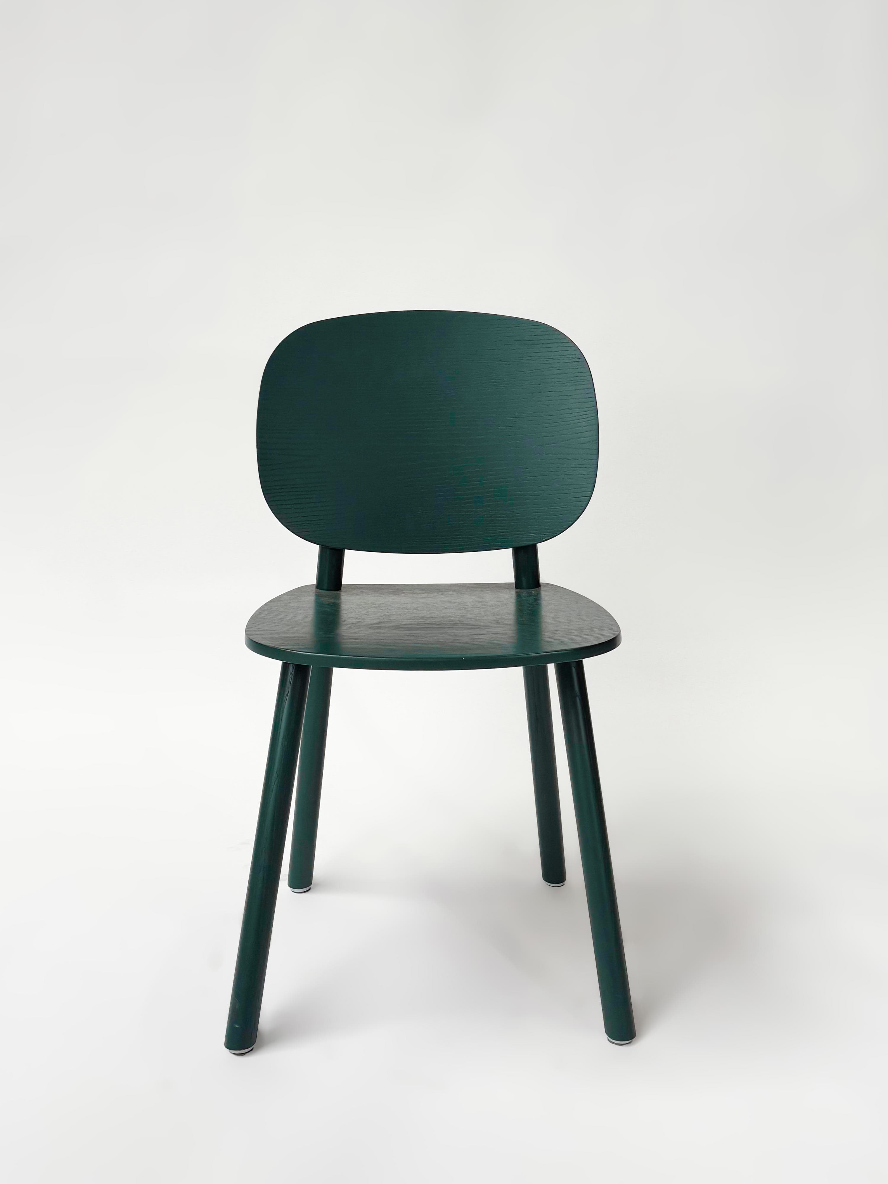 CRUSO Chaise de salle à manger en bois vert Forrest - Relieve Furniture