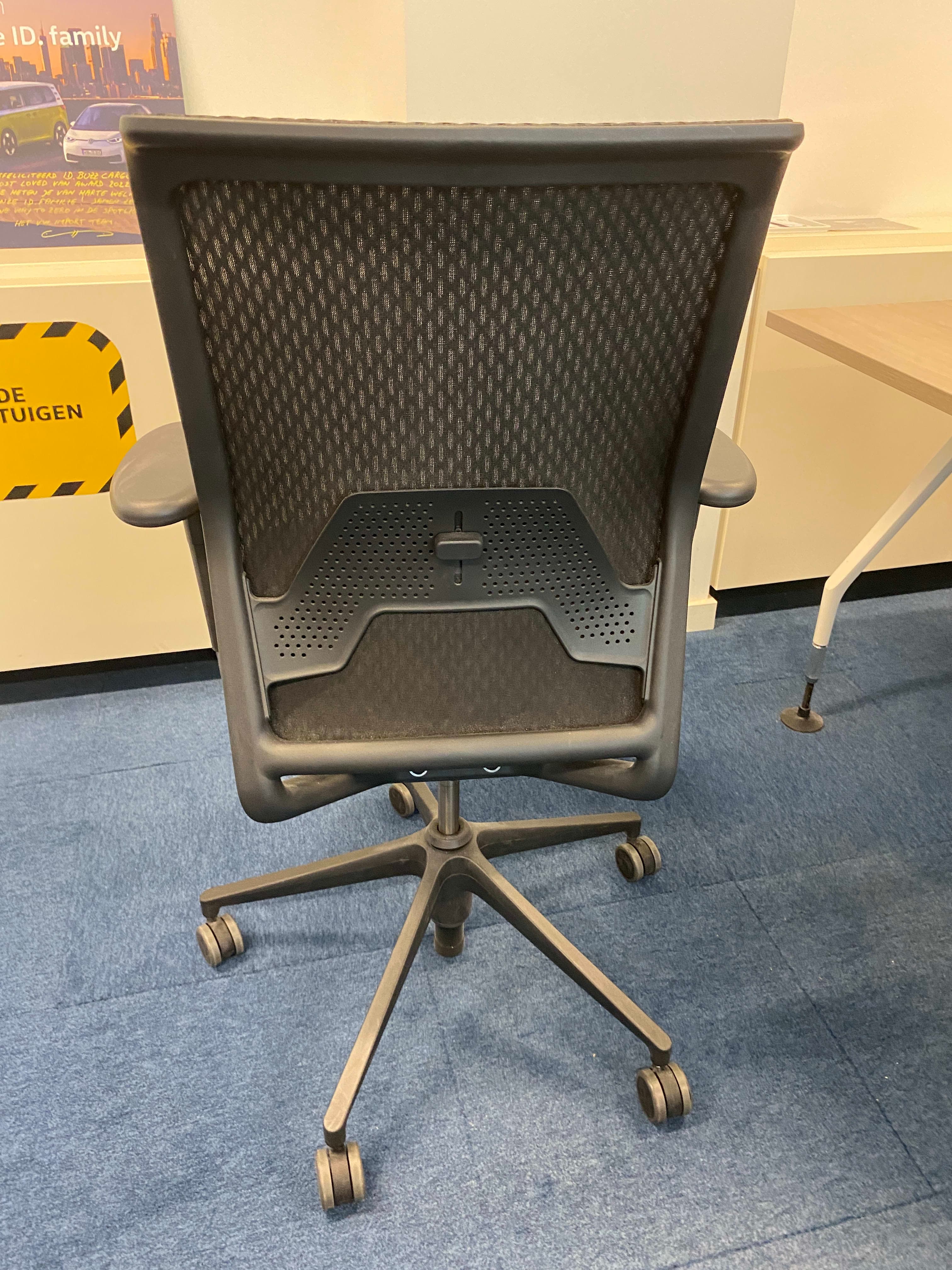 Vitra black meshed chair with black legs-2