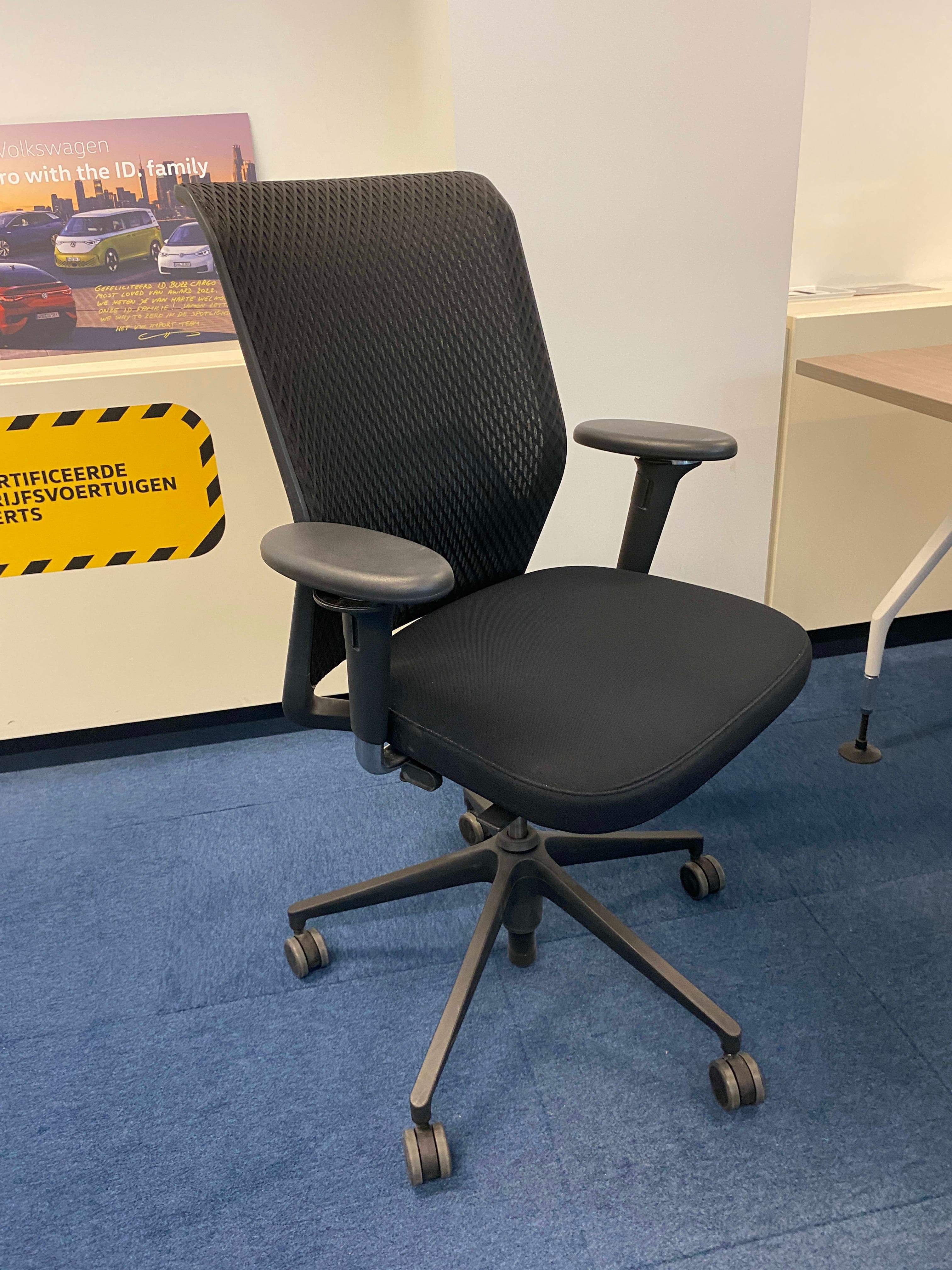 Vitra black meshed chair with black legs-3