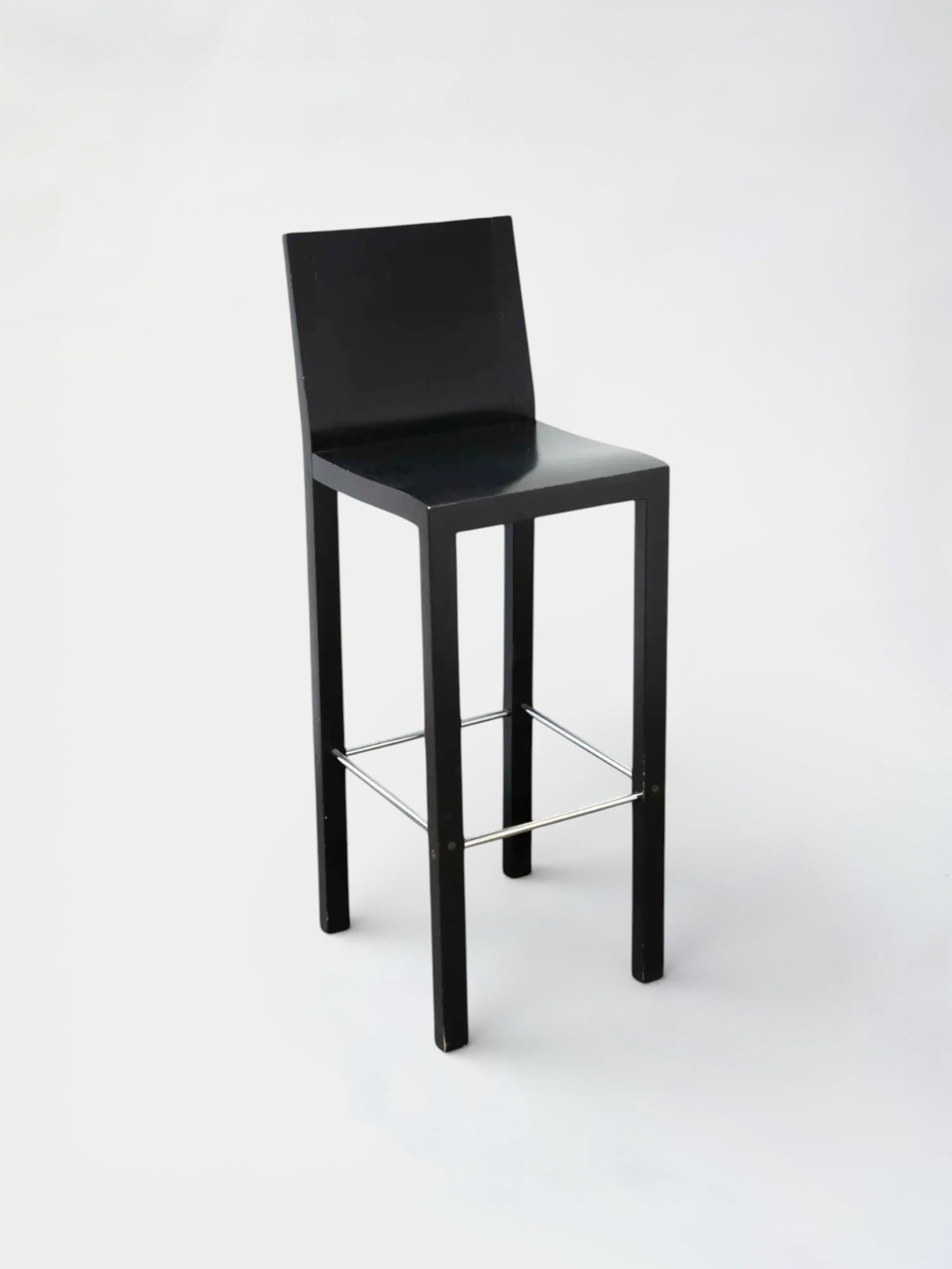 Dietiker zwarte houten kinderstoelen met metalen voetsteunen-0