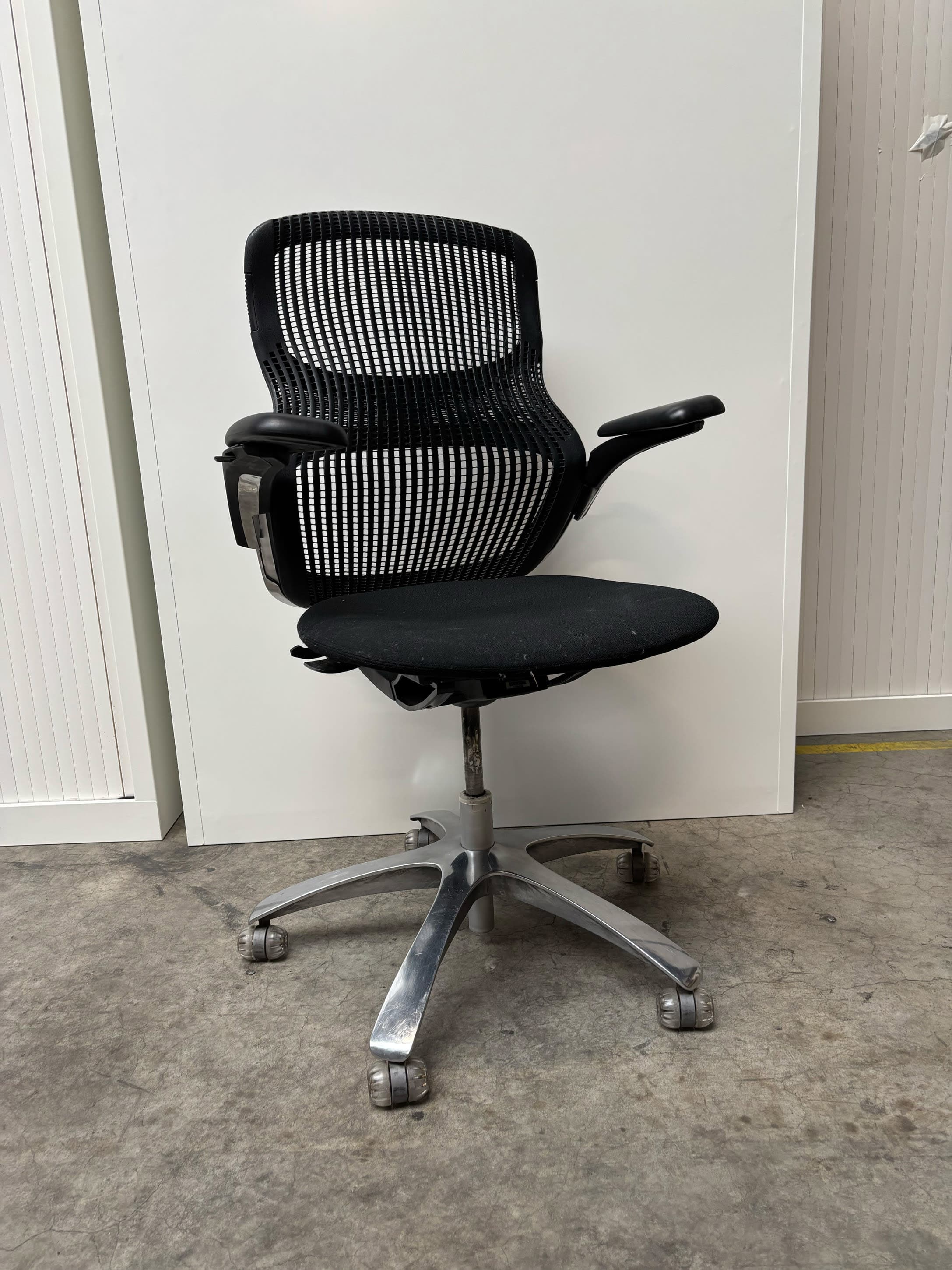 Knoll Black Mesh Office Chair with Adjustable Armrests-1