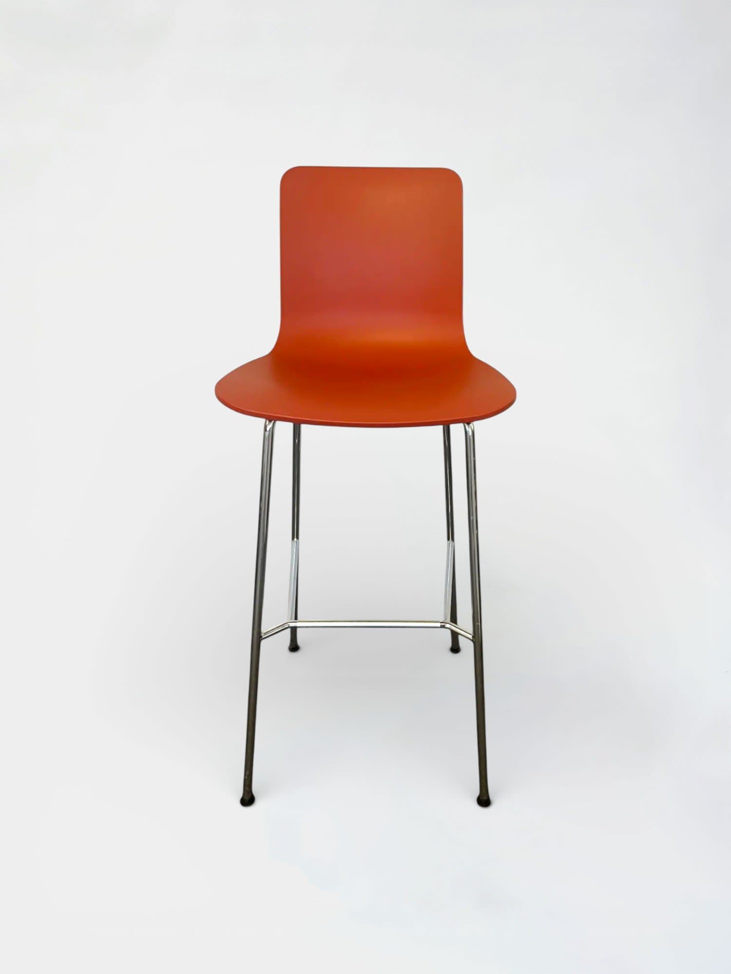 Vitra HAL RE Orange High chair with metallic legs - Jasper Morrison-1