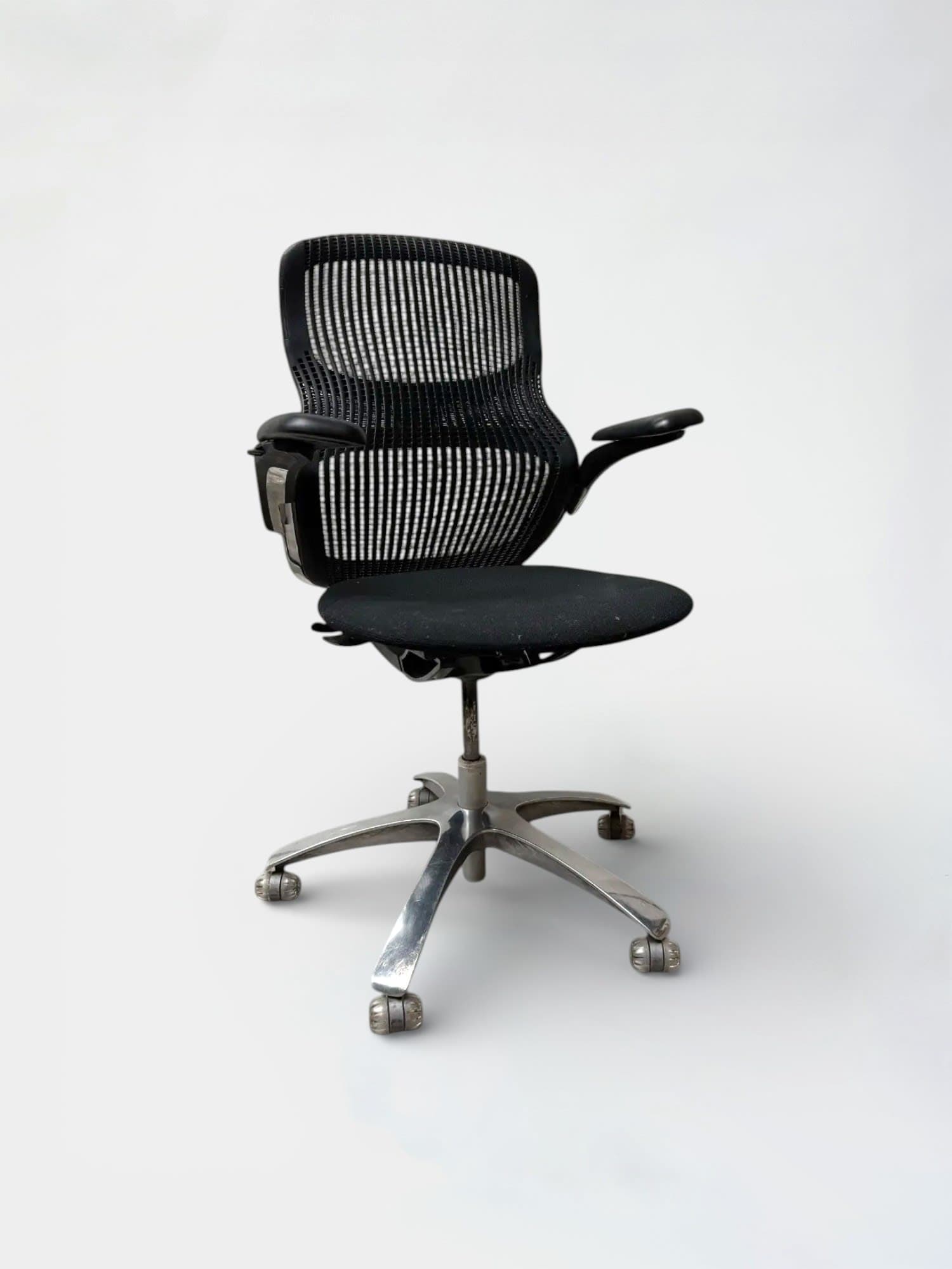 Knoll Black Mesh Office Chair with Adjustable Armrests-0