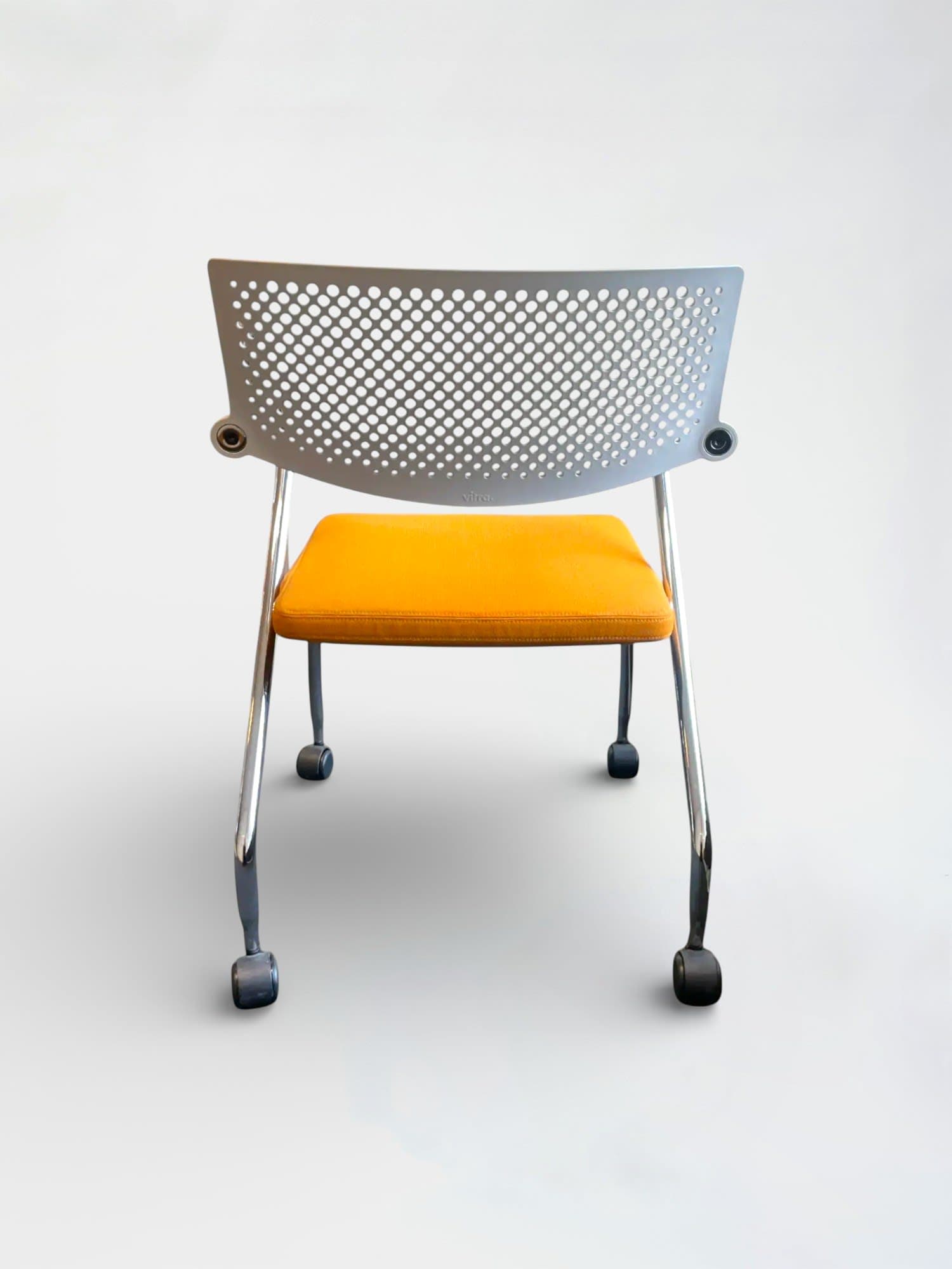 WORN: Vitra Visaroll 2 meeting chair on wheels, showing stains and wear-2