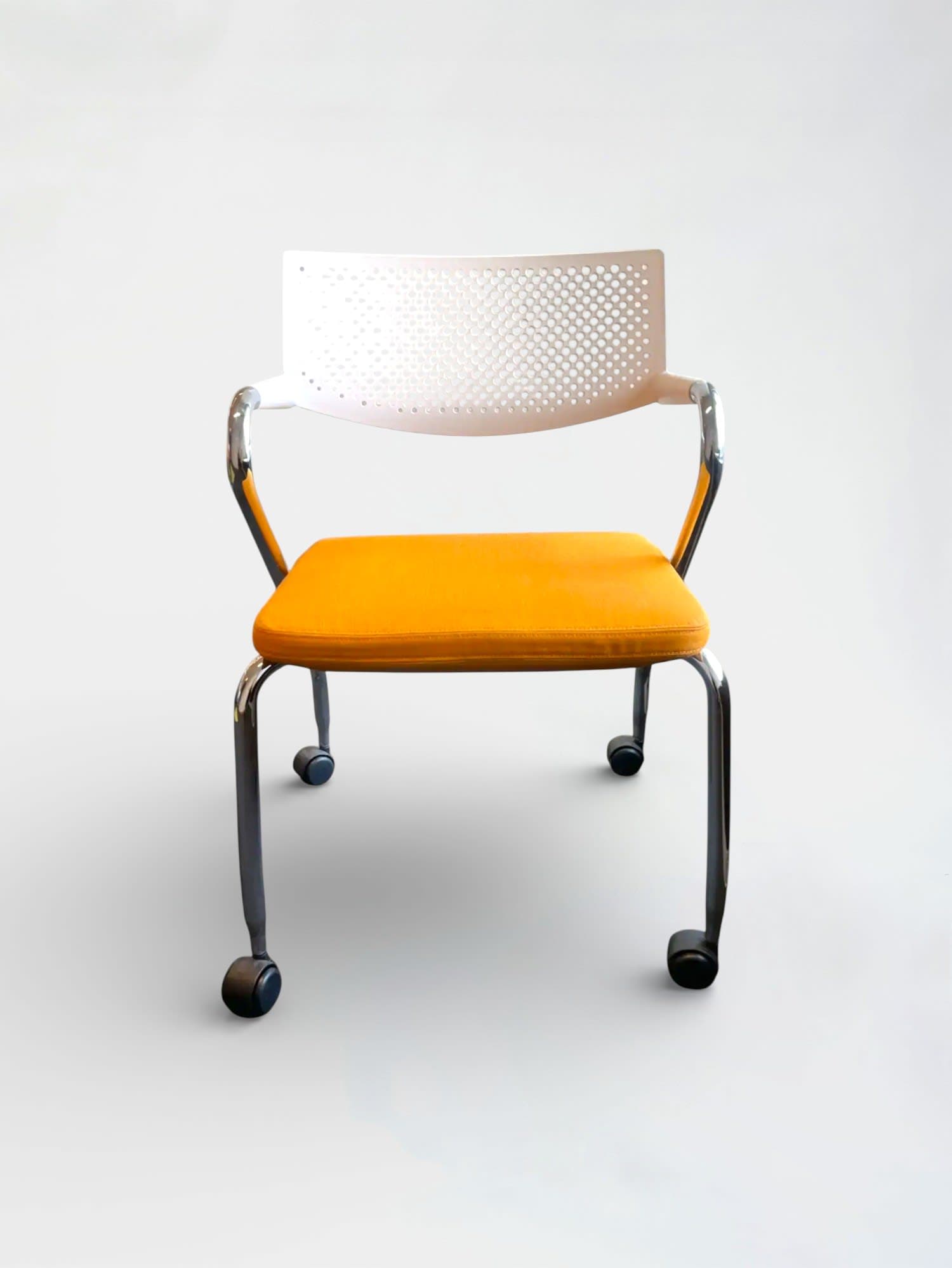 WORN: Vitra Visaroll 2 meeting chair on wheels, showing stains and wear-1