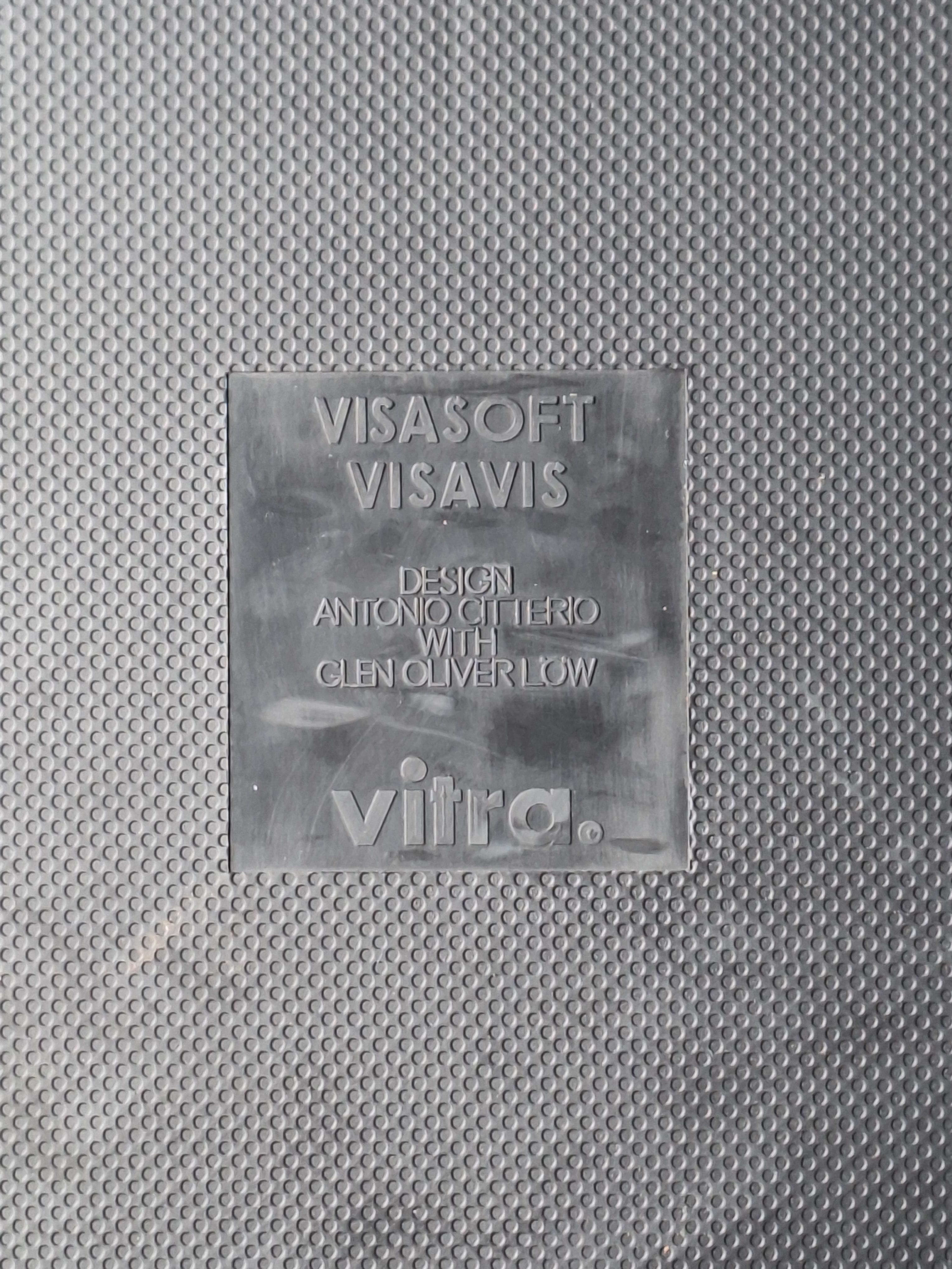 Vitra Visavis Visasoft Grey Fabric Chair with Chrome Frame by Antonio Citterio-5