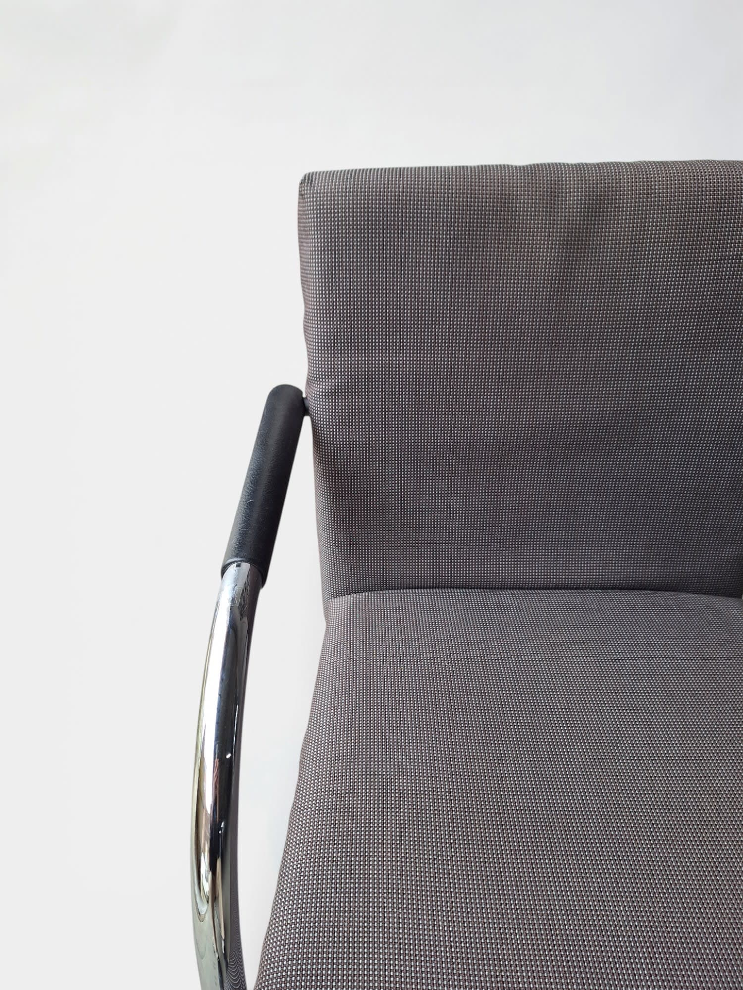 Vitra Visavis Visasoft Grey Fabric Chair with Chrome Frame by Antonio Citterio-4