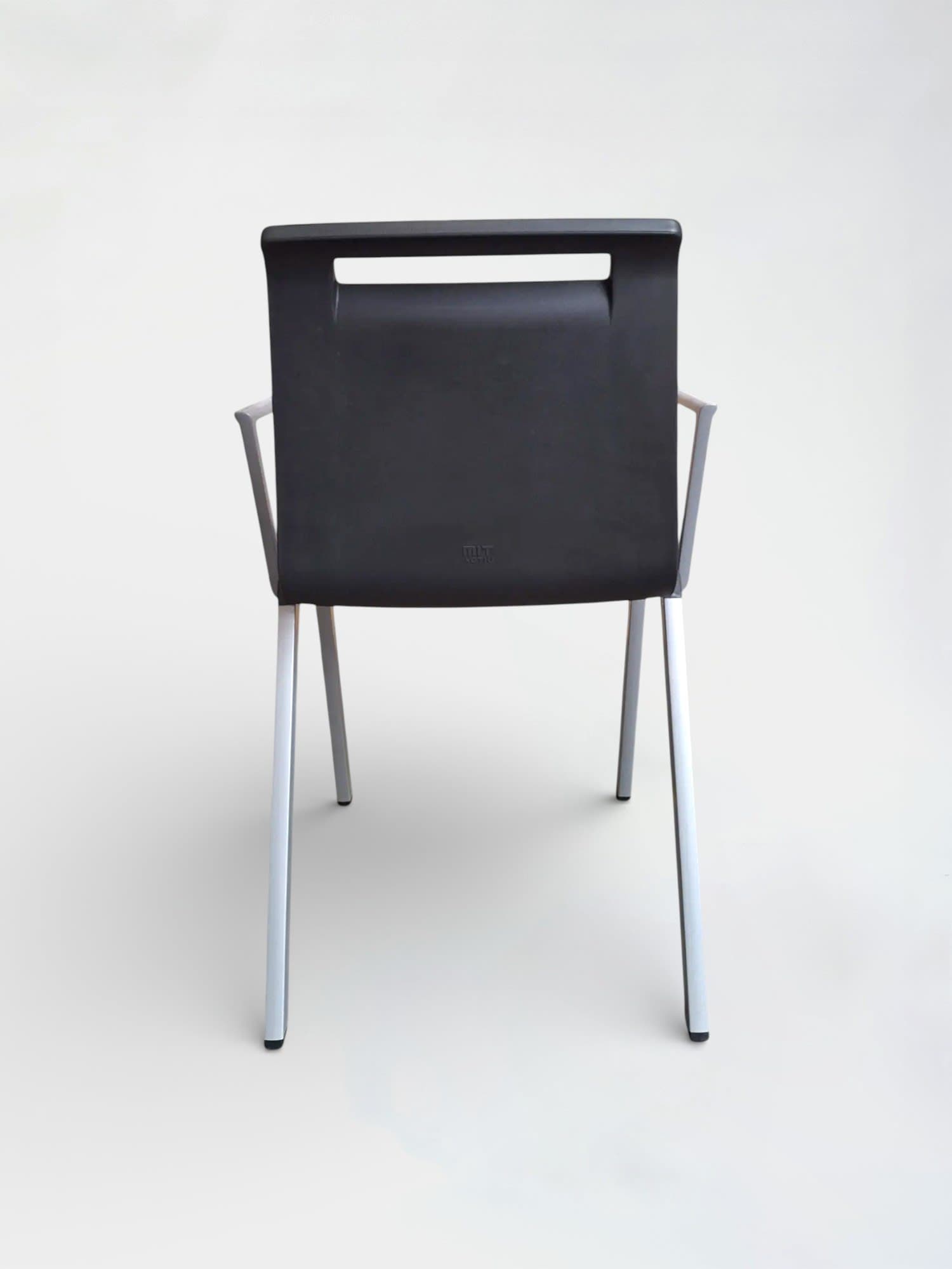 MIT Actiu dark grey plastic meeting chair with armrests-3