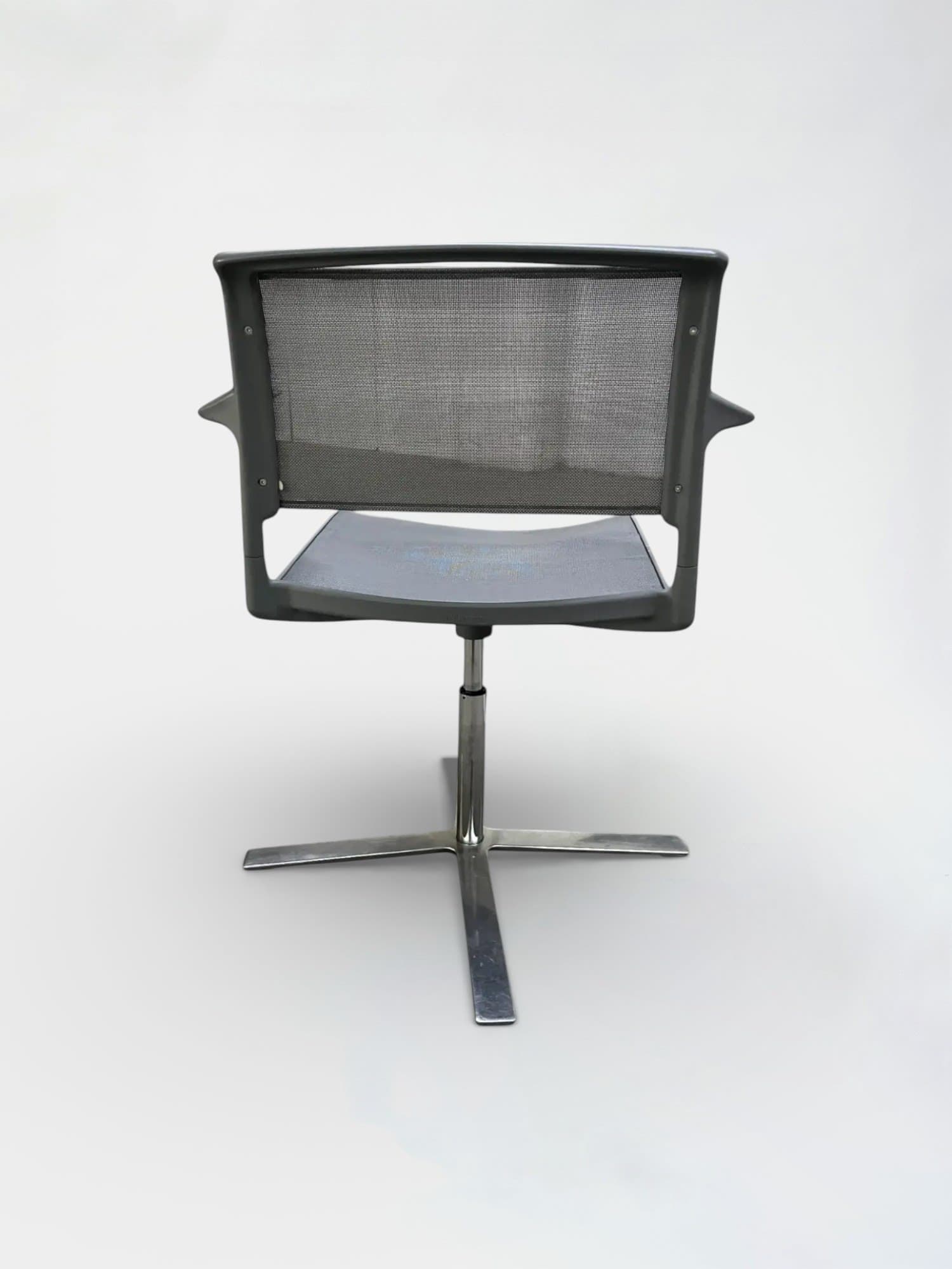 Wilkhahn Gray Mesh meeting Chair with Swivel Base-1