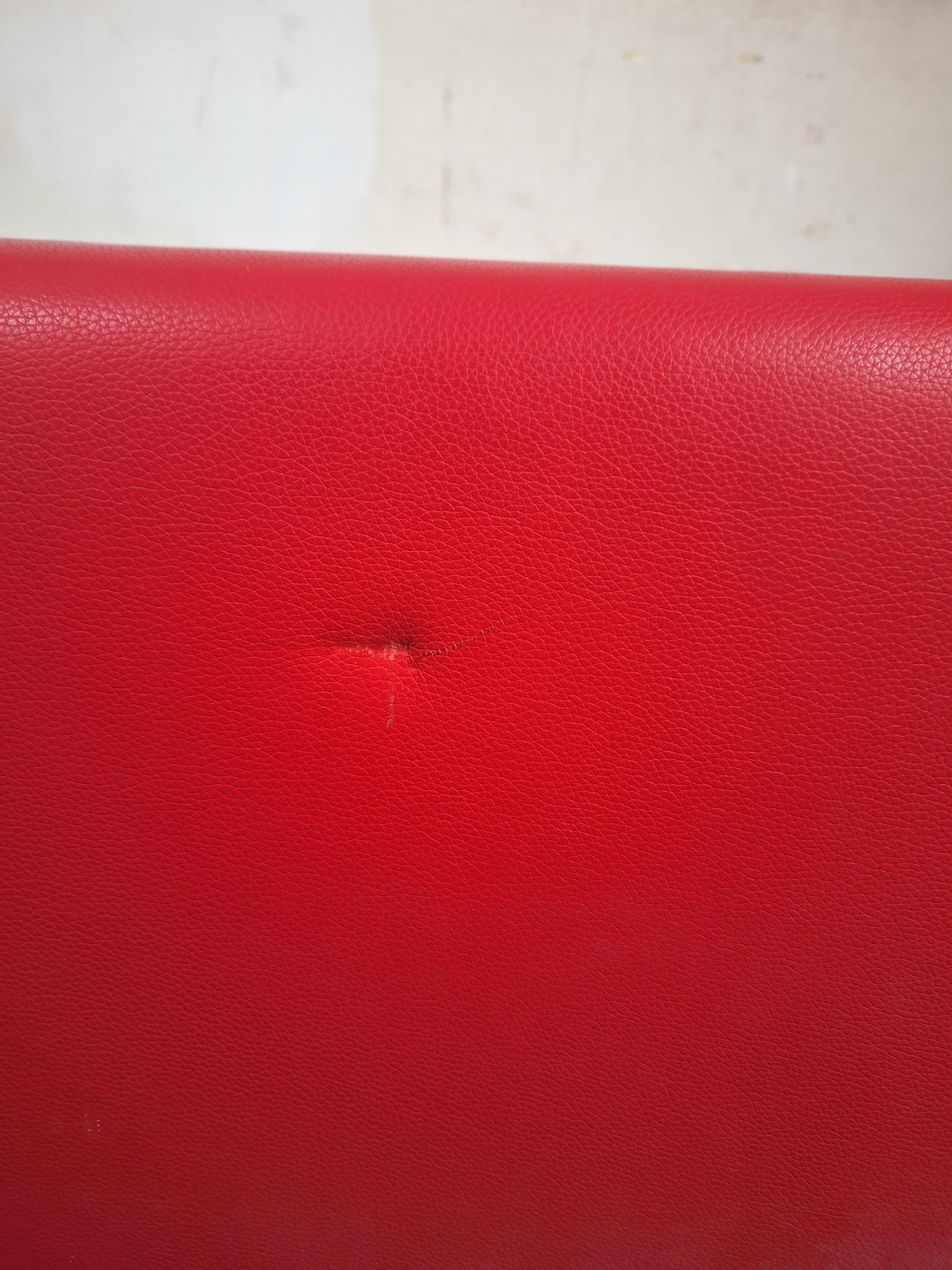 Fauteuil d'angle Lowseat en cuir rouge par Patricia Urquiola pour Moroso, 1999-6