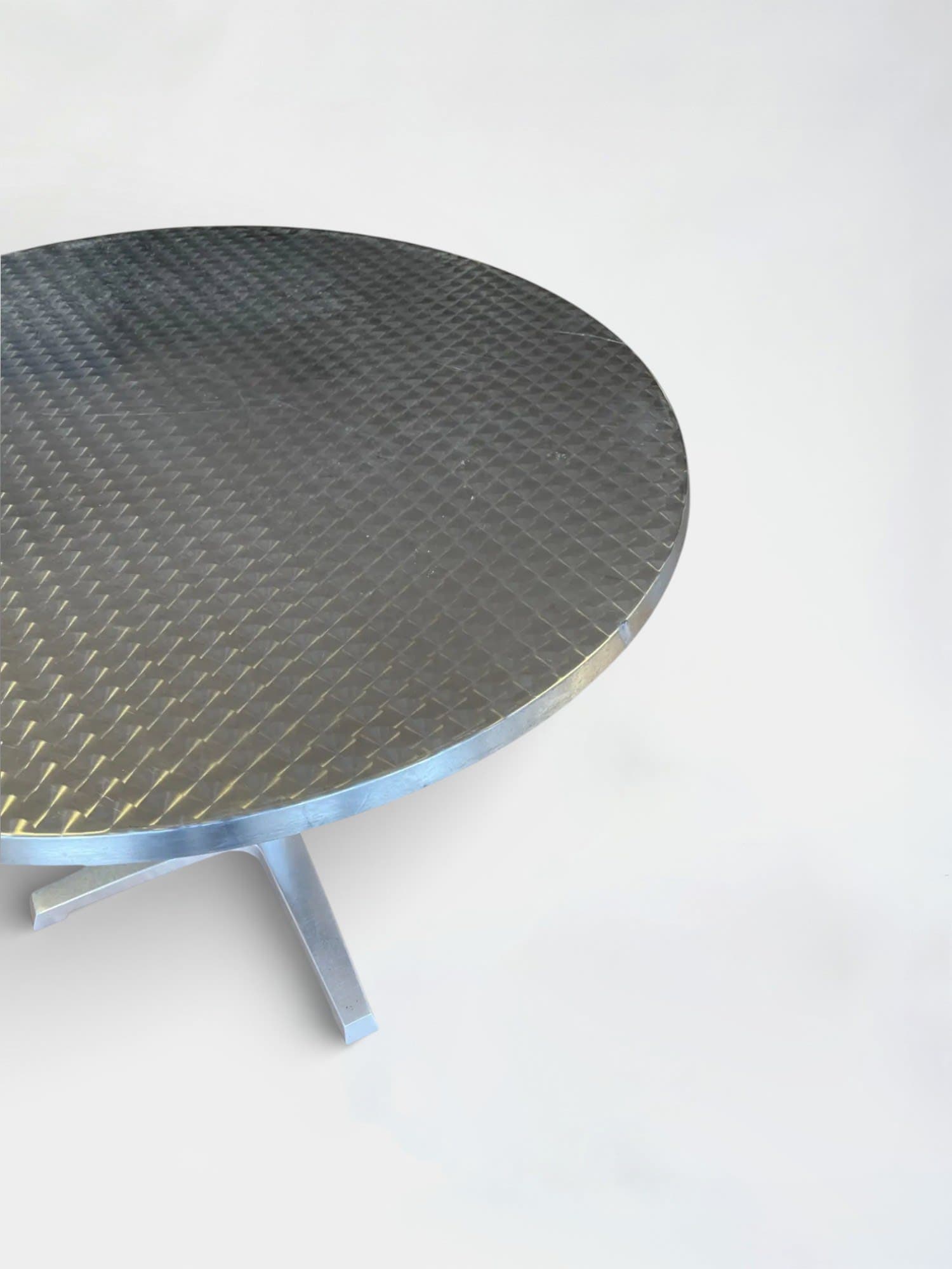 Contemporary 90cm Aluminum Stainless Steel Cafe Table by Amat3-2