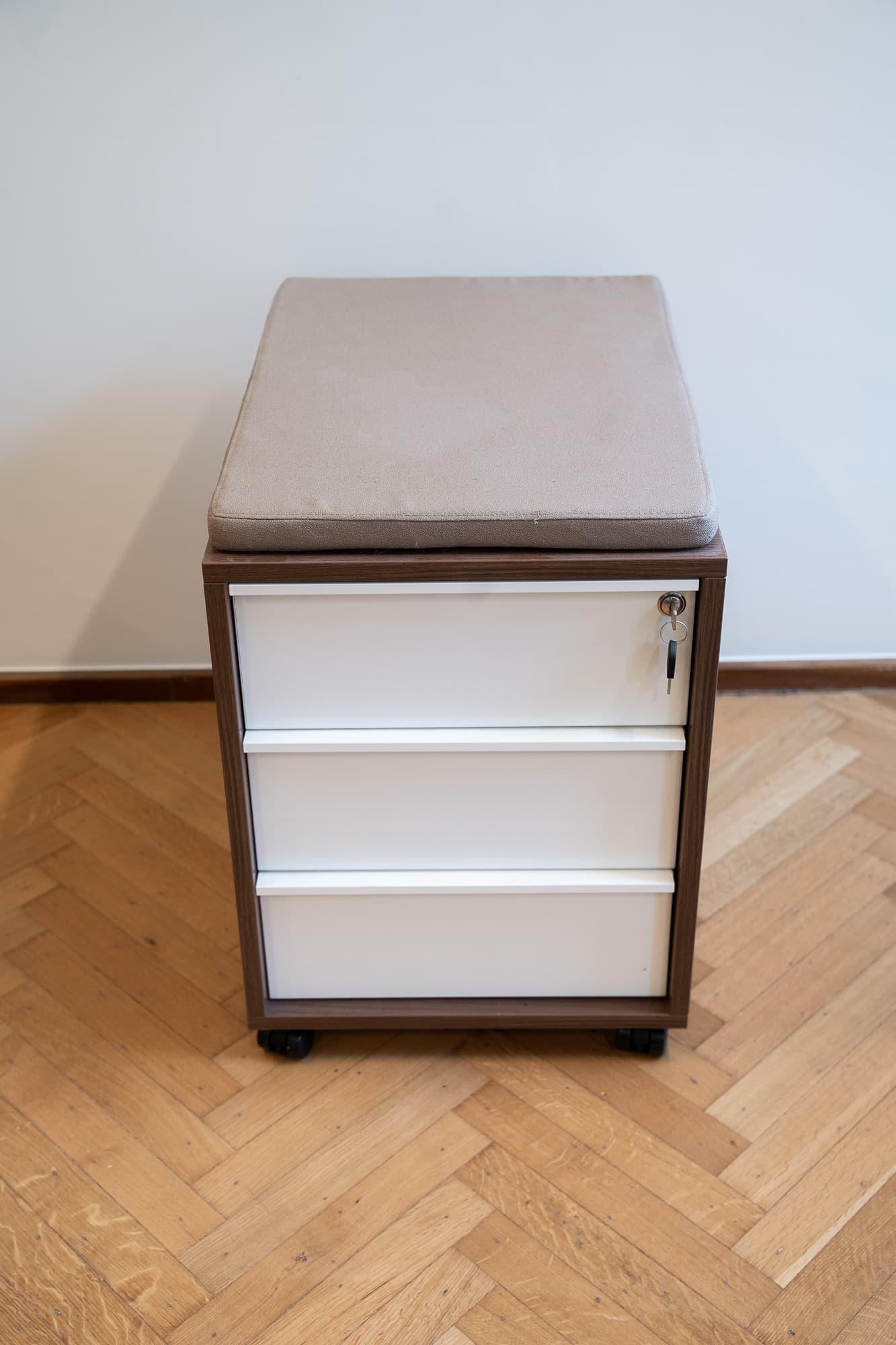 Bloc tiroir bois & blanc-2