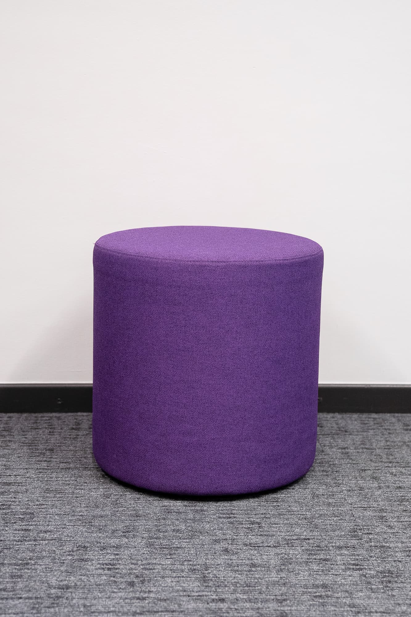 Round dark mauve pouffe-0