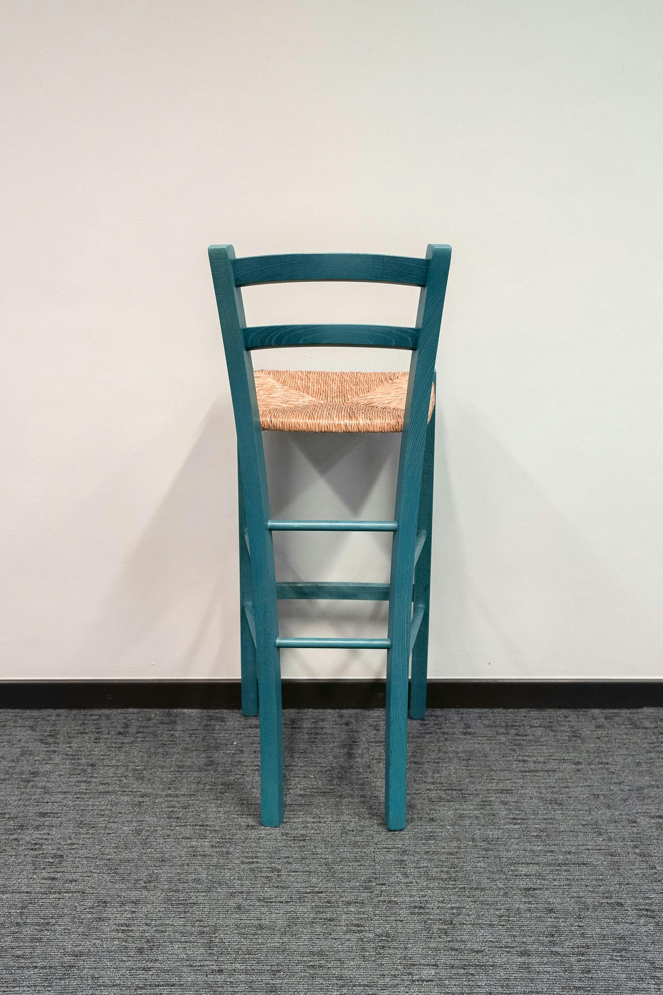 Chaise haute verte et osier - Qualité de seconde main "Chaises" - Relieve Furniture - 3