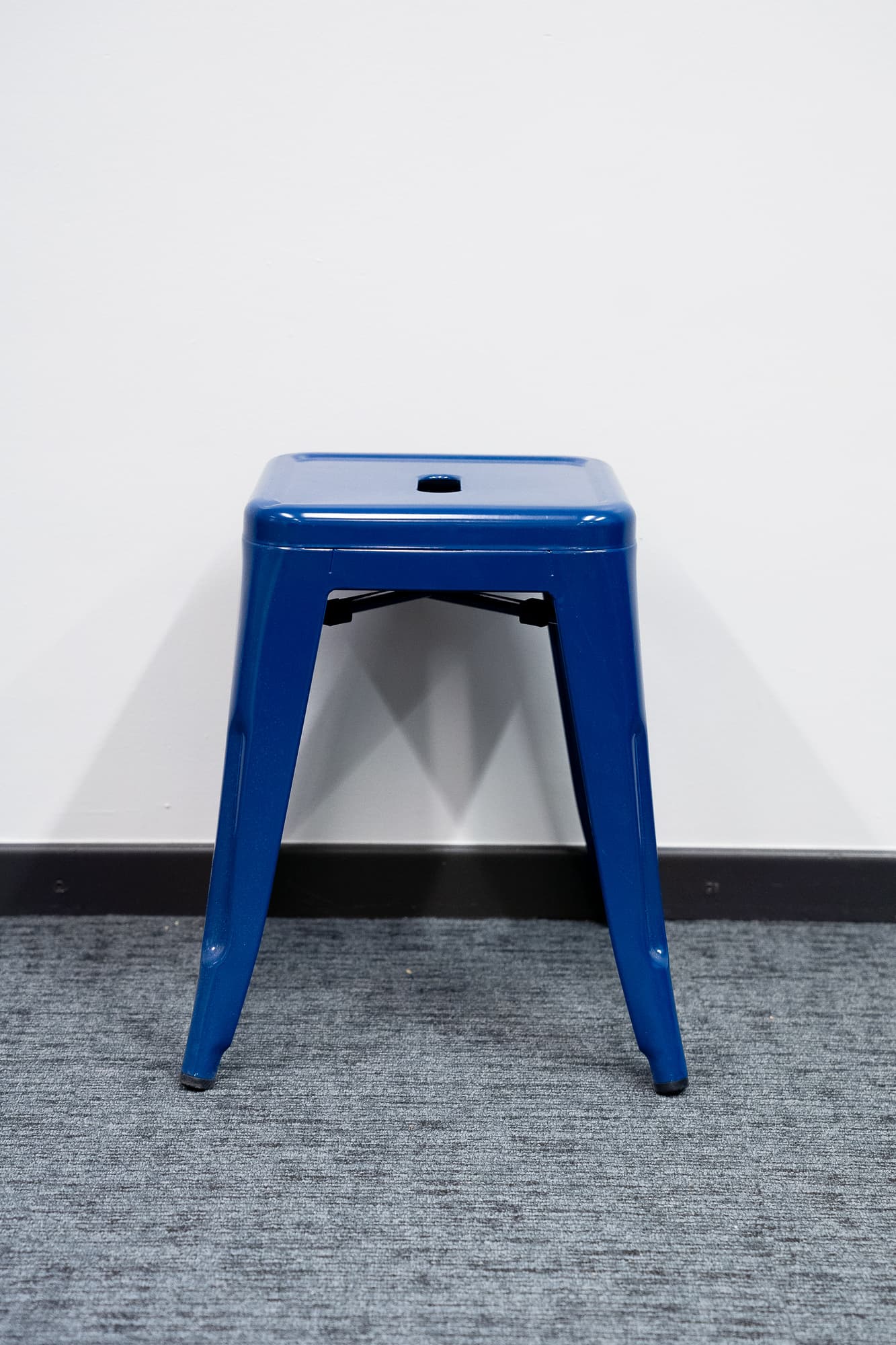 Small blue steel stool-0