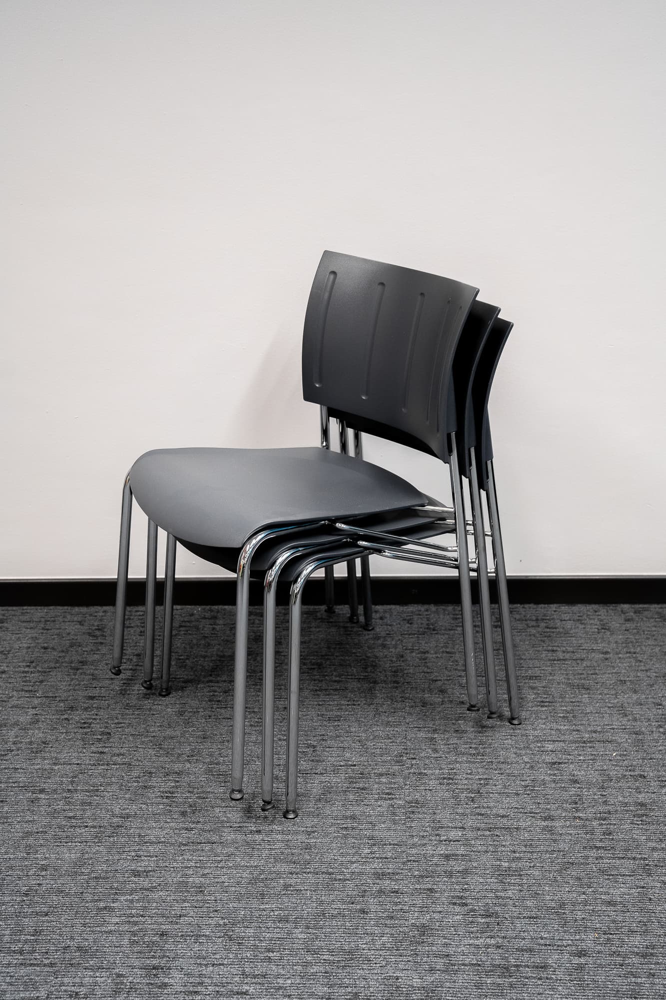 Tecno gray stackable chair-1