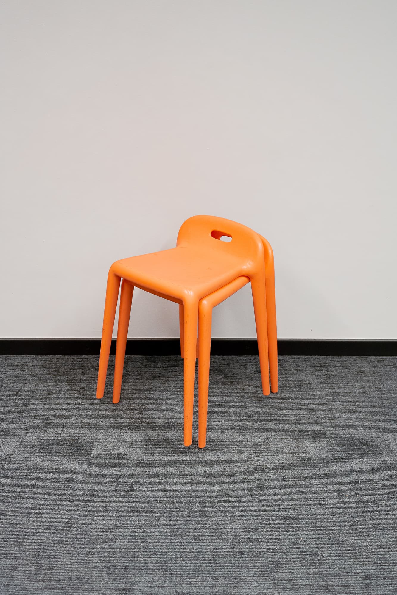 Salmon stacking chair with small back-1
