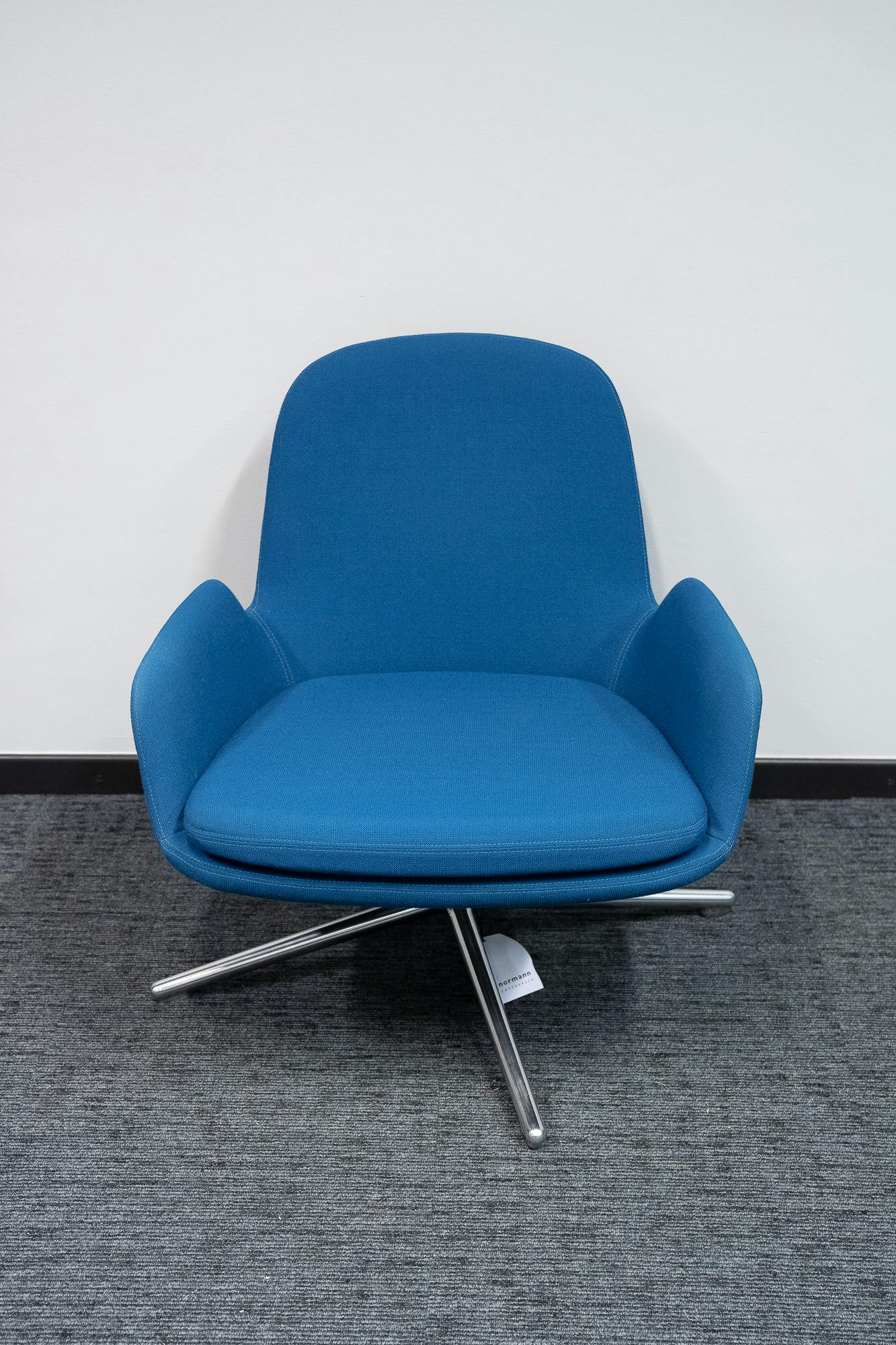 Fauteuil Bleu turquoise Laag Eiken/ Main Line NORMANN - Relieve Furniture