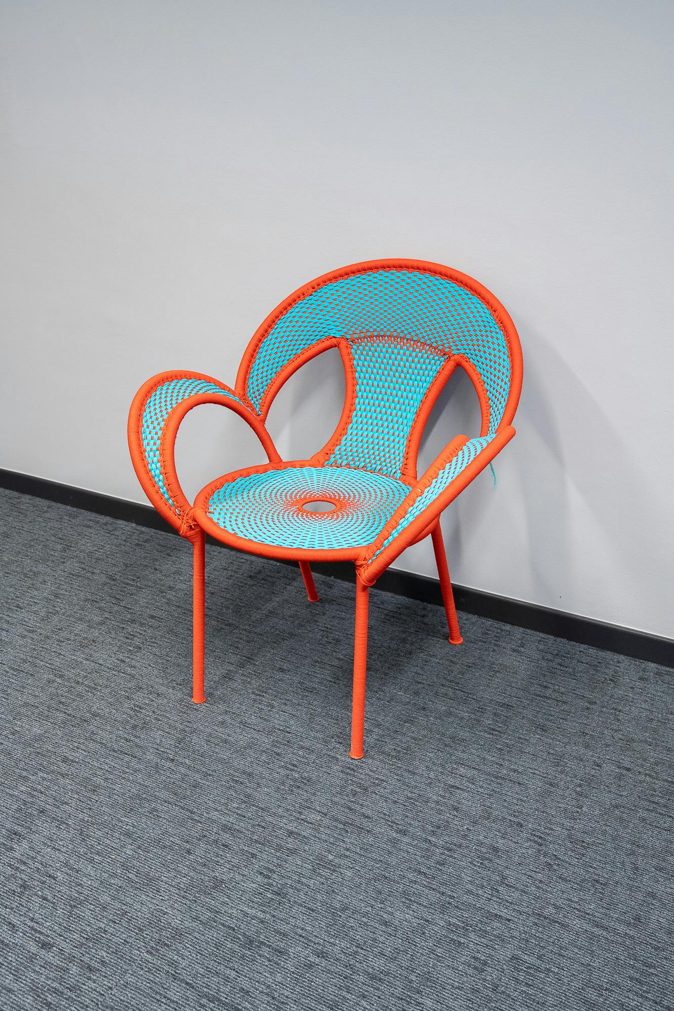 Turquoise and orange wicker chair Moroso - Relieve Furniture