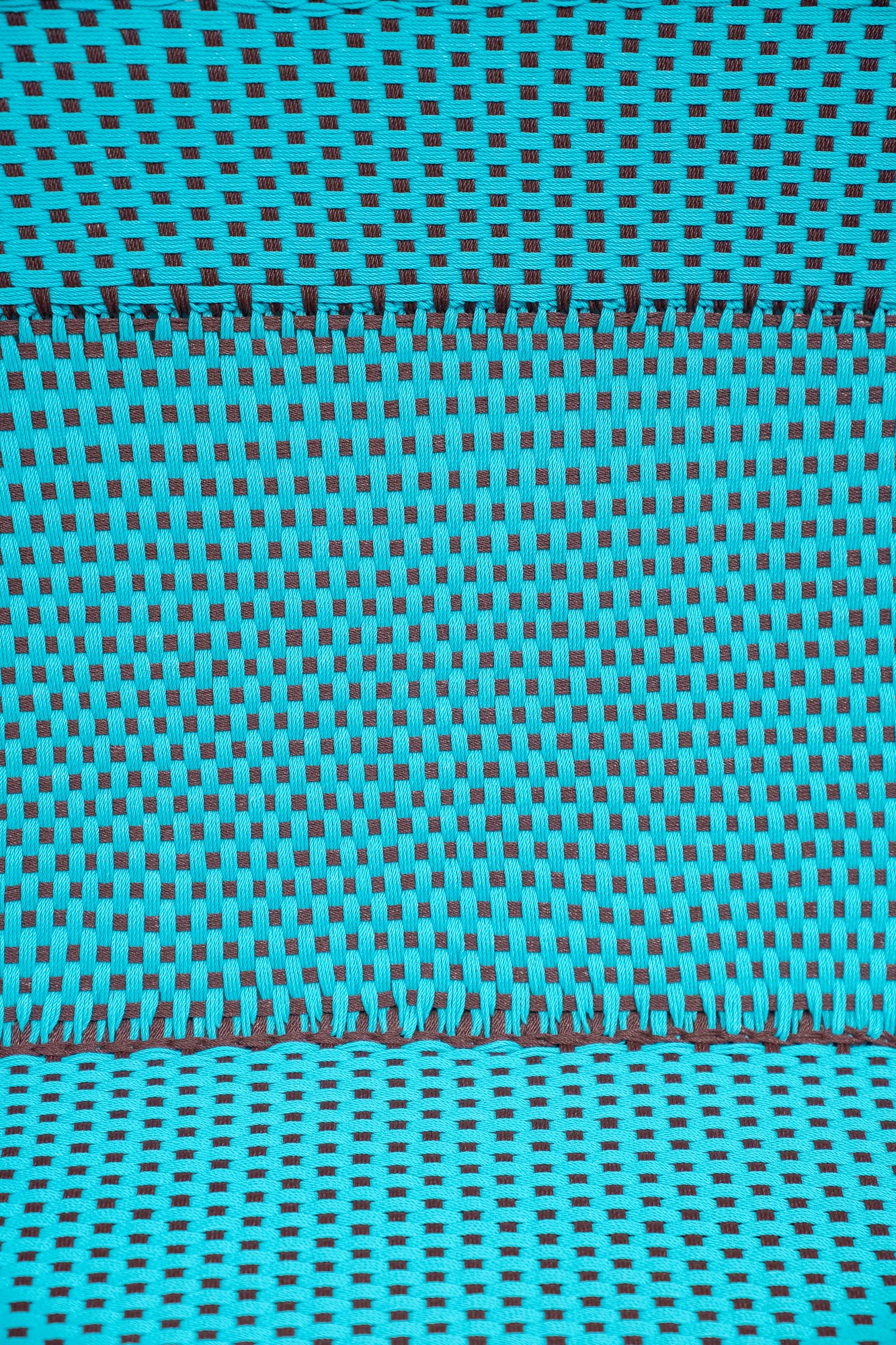 Turquoise and brown wicker sofa-3