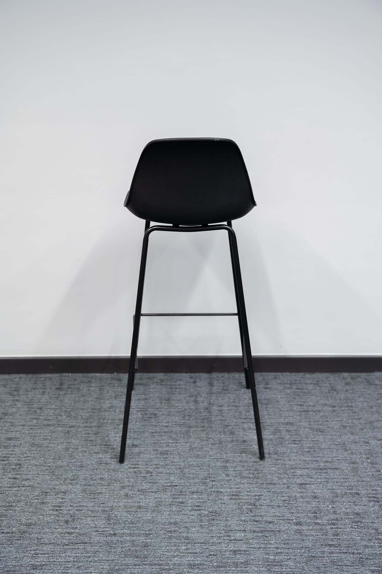 Black high stool, leather seat-2