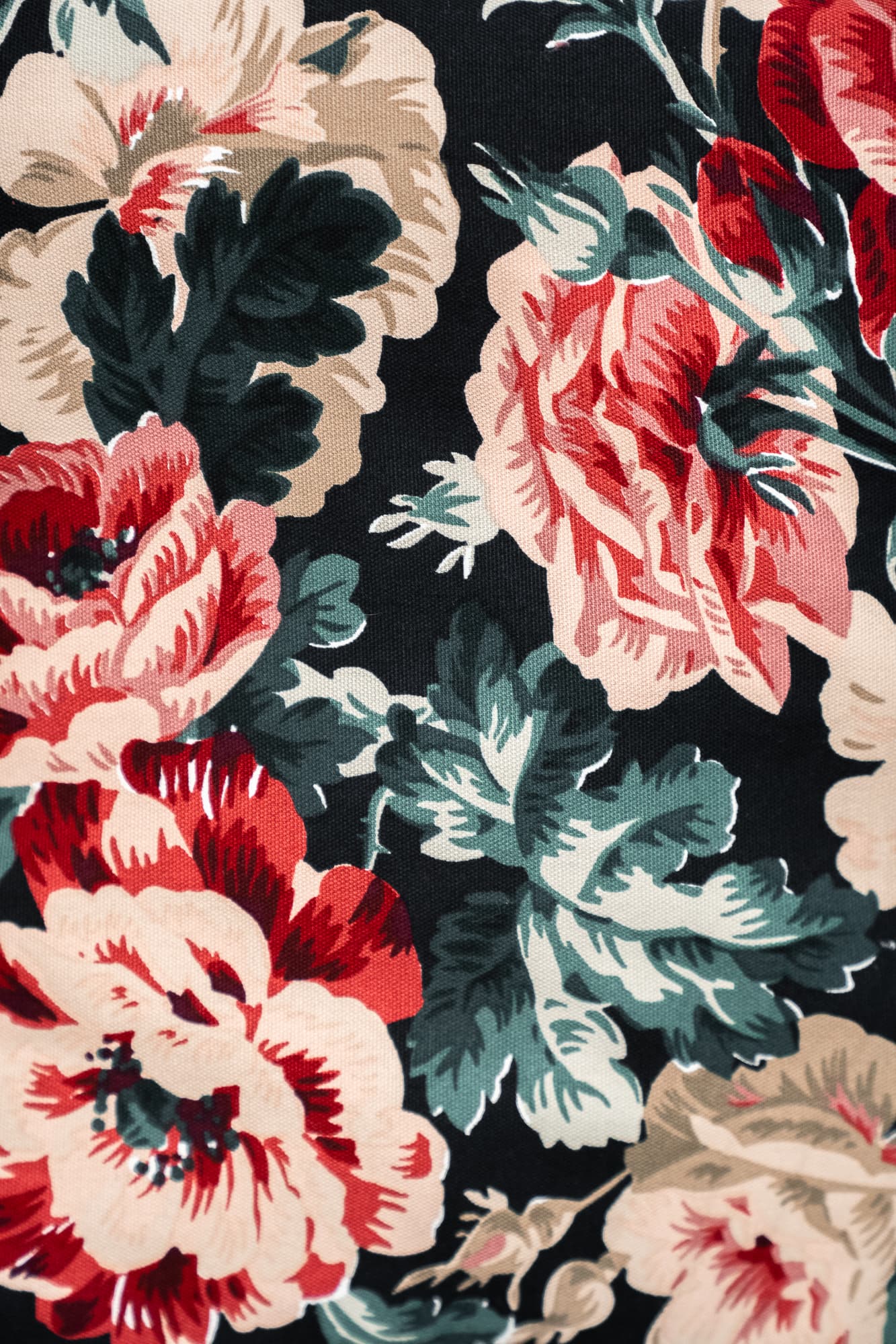 black cushion with floral motifs-2