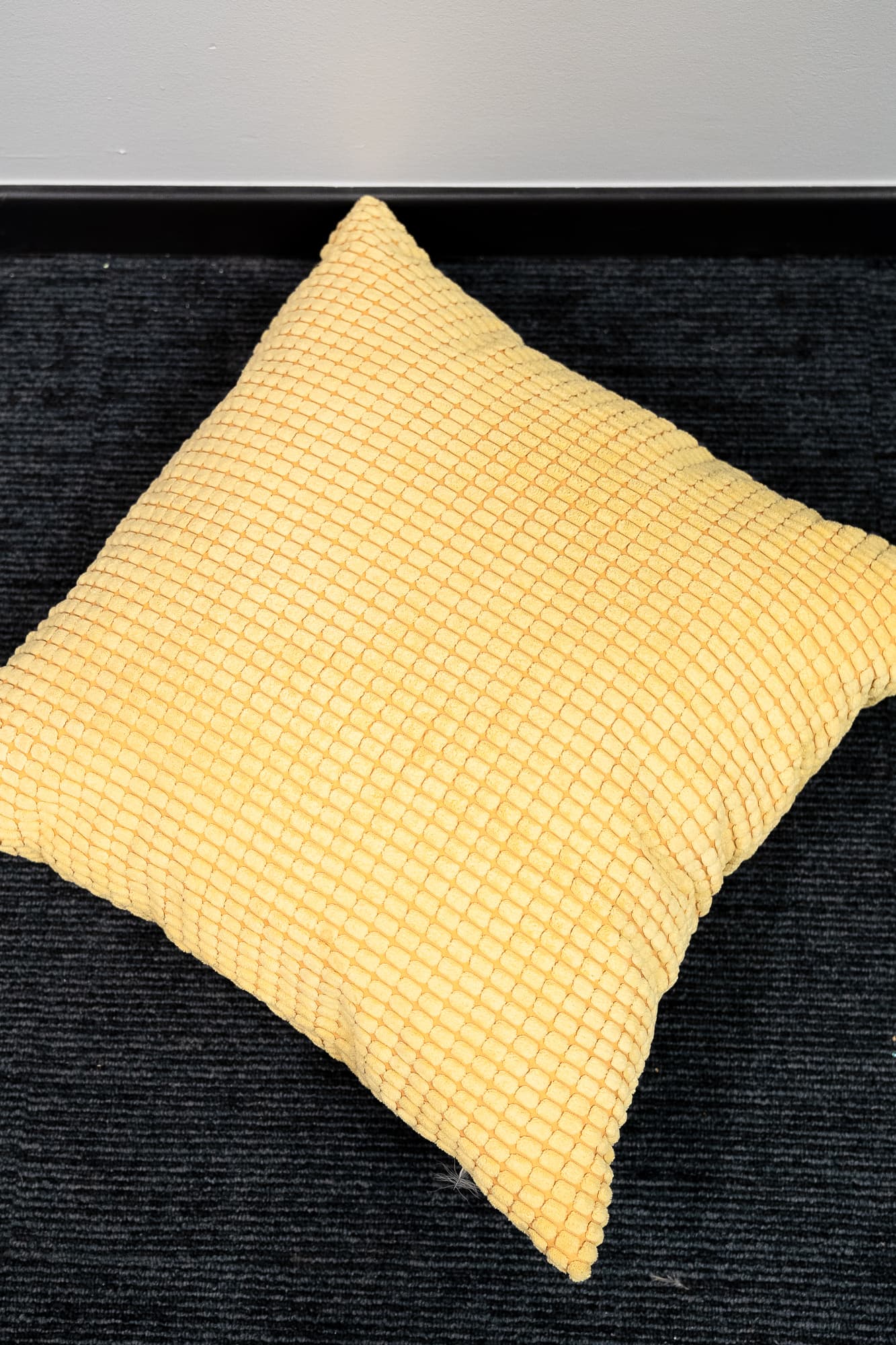 ochre waffle cushion-1