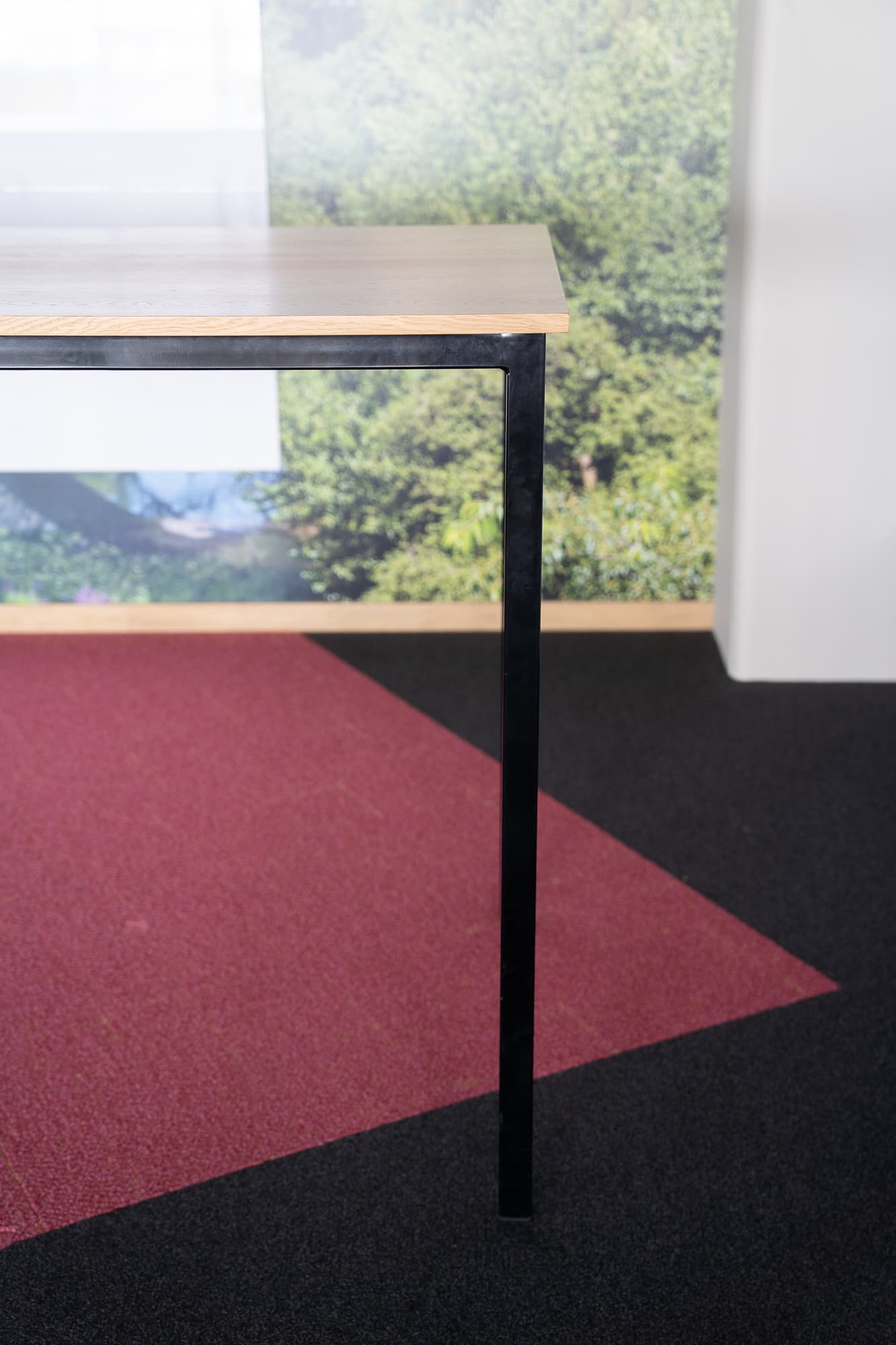 Wooden high table with black legs-1