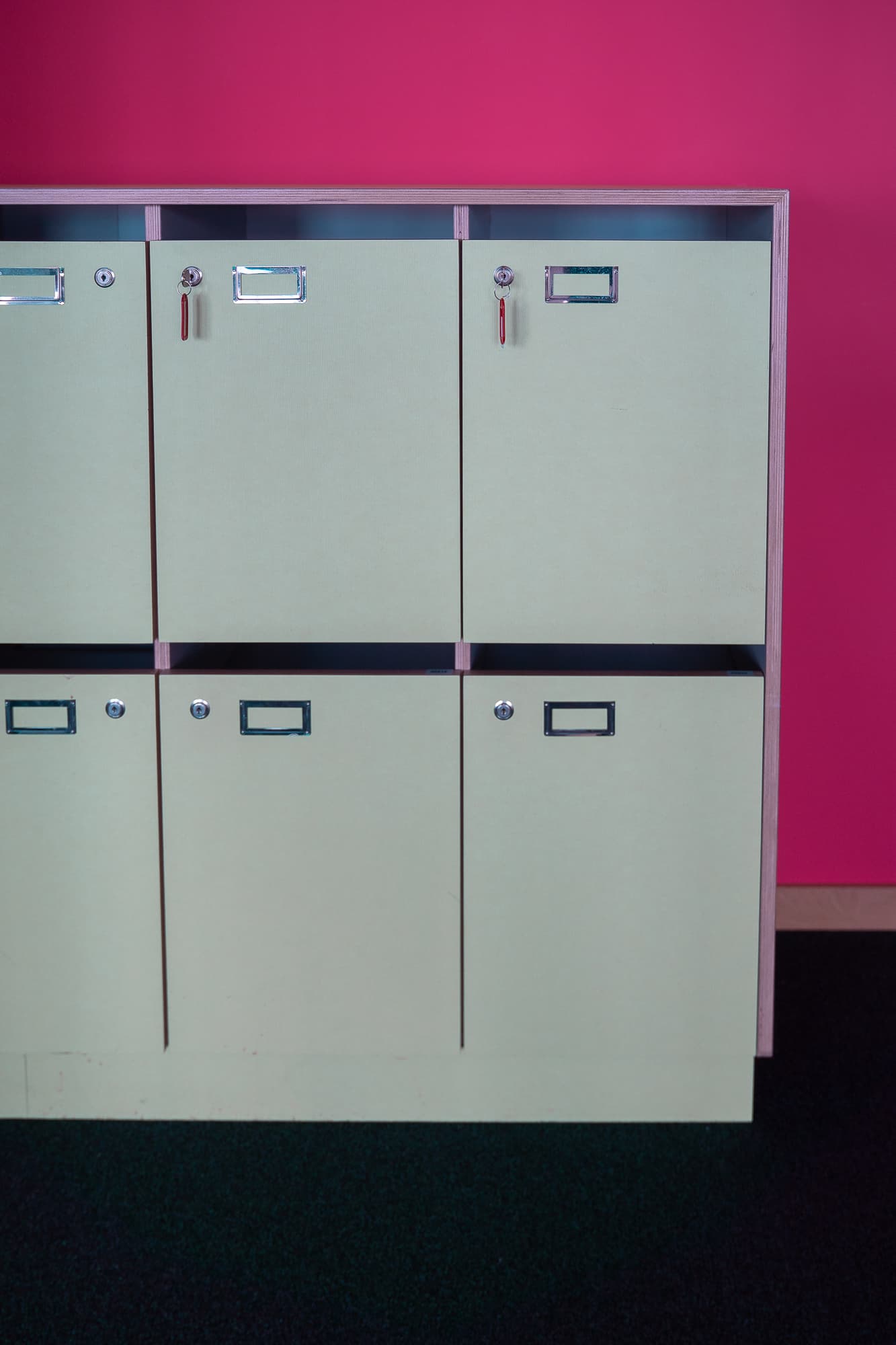 Light green lockers with key-1