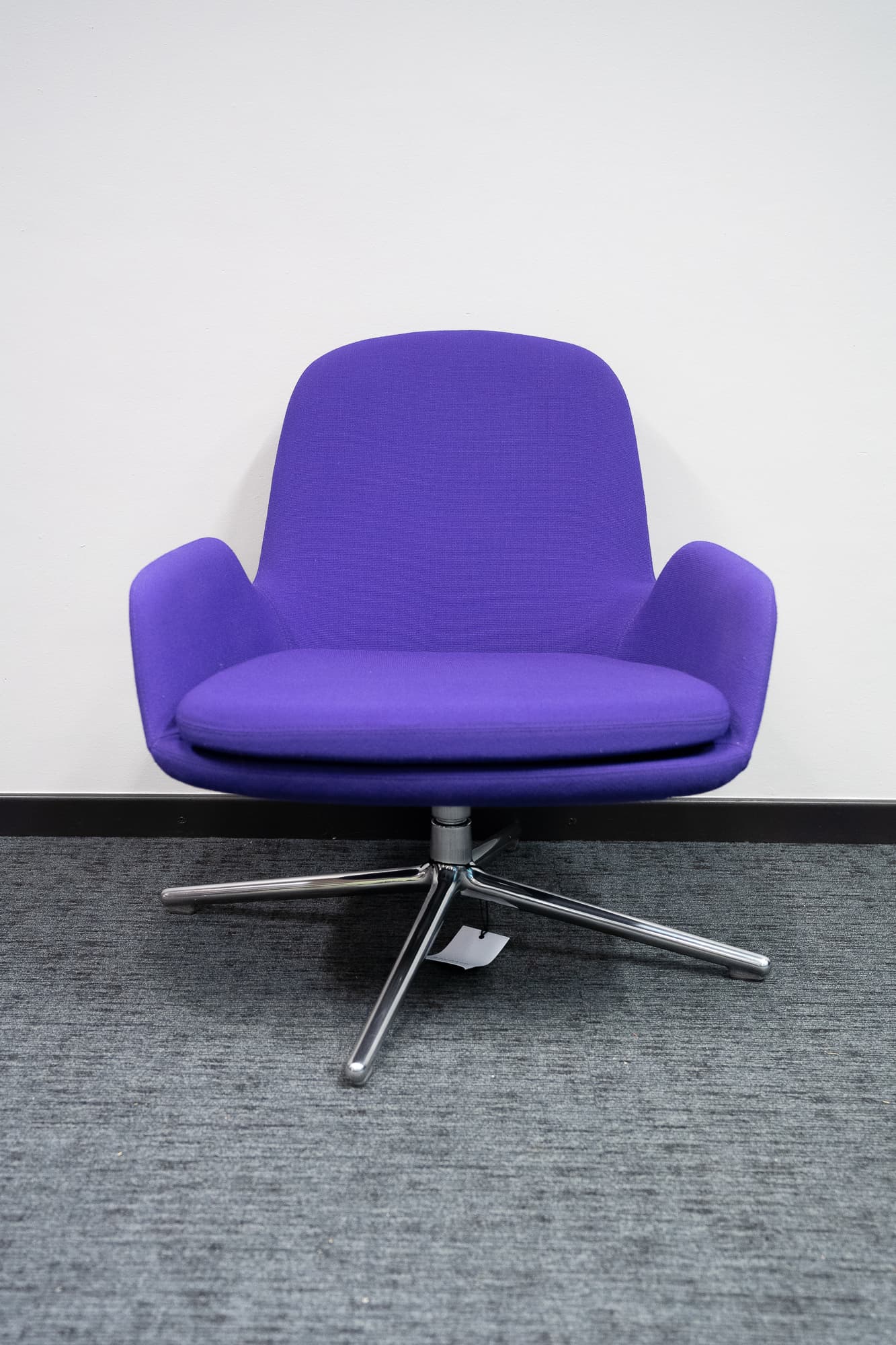 Normann purple low Armchair on metal legs-0