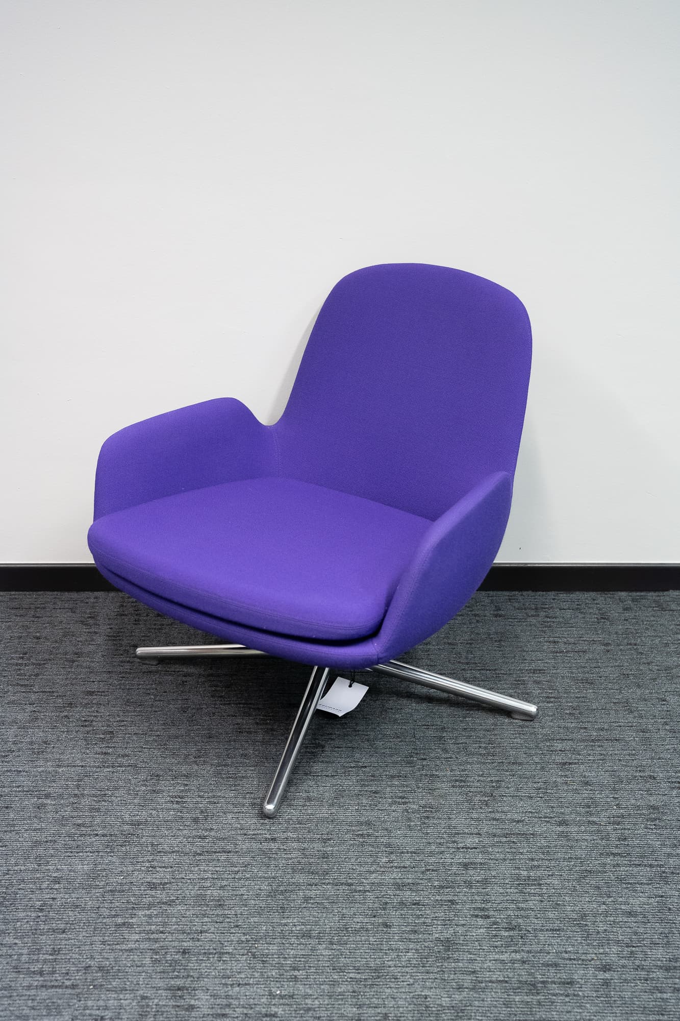 Normann purple low Armchair on metal legs-1