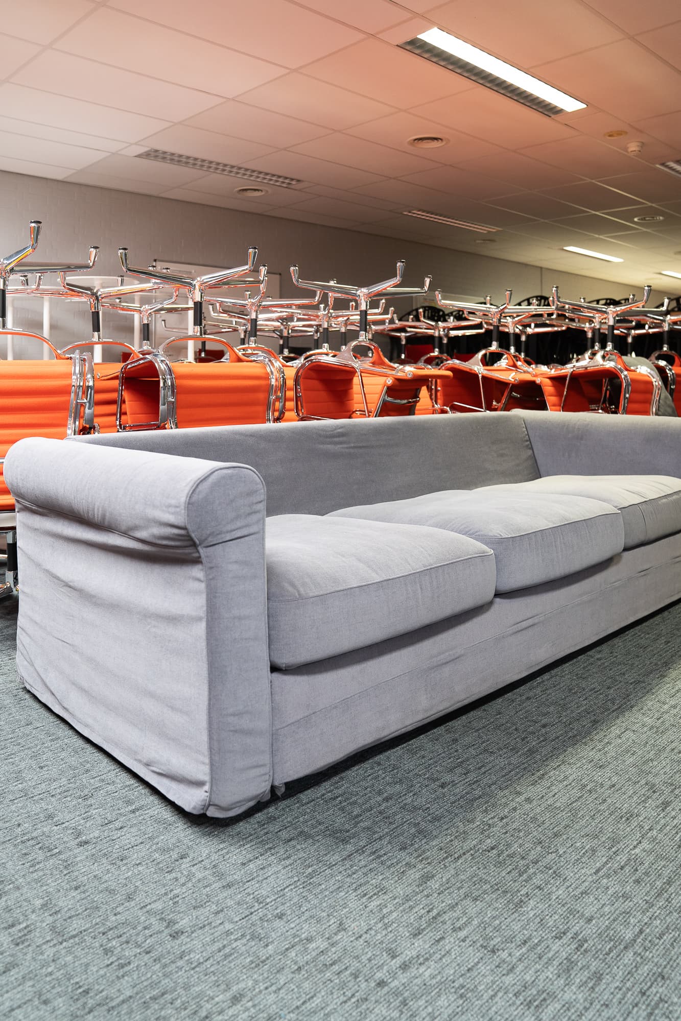 Canapé 3 places en tissu gris-0