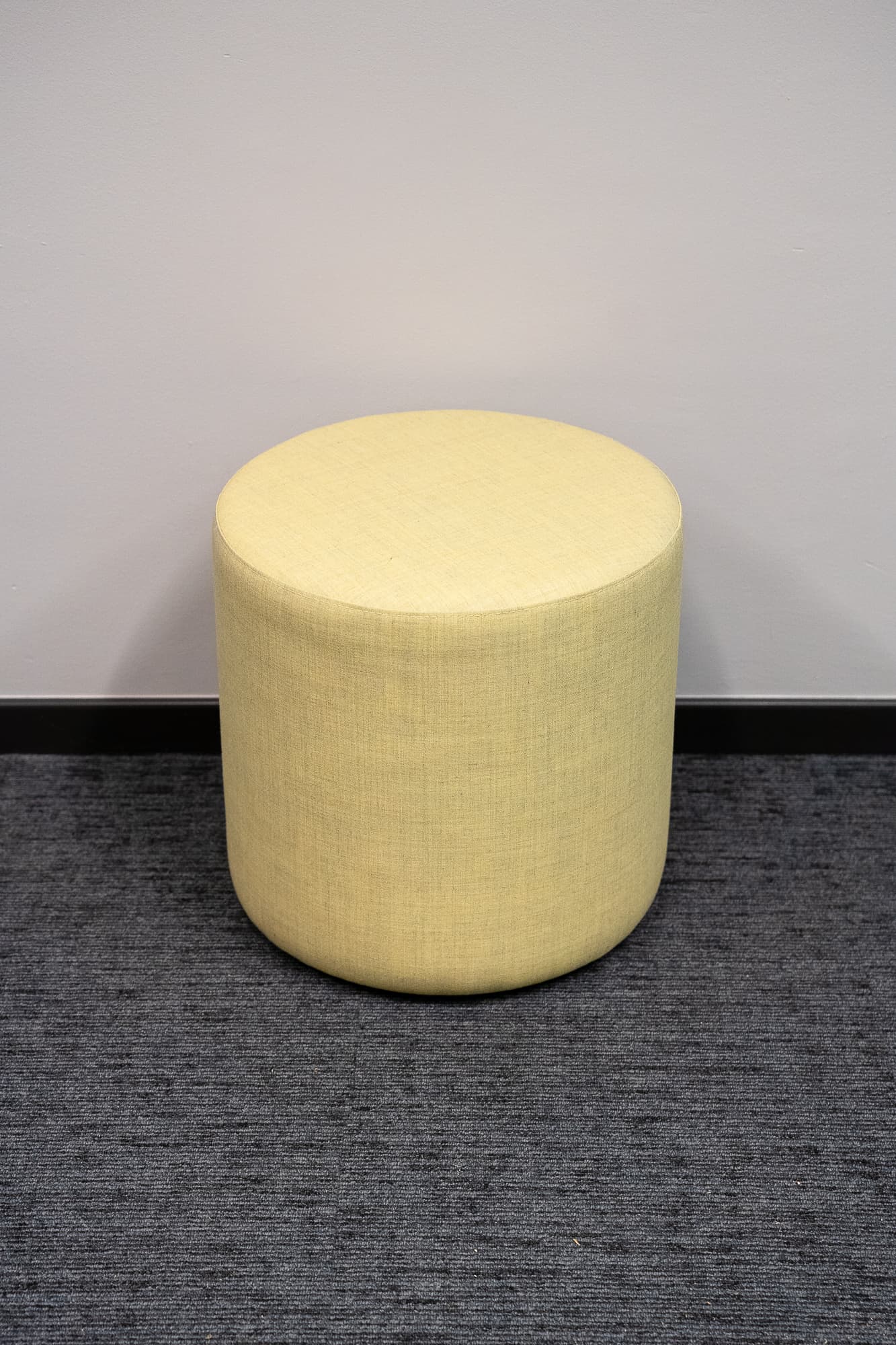 Light yellow round pouffe-1
