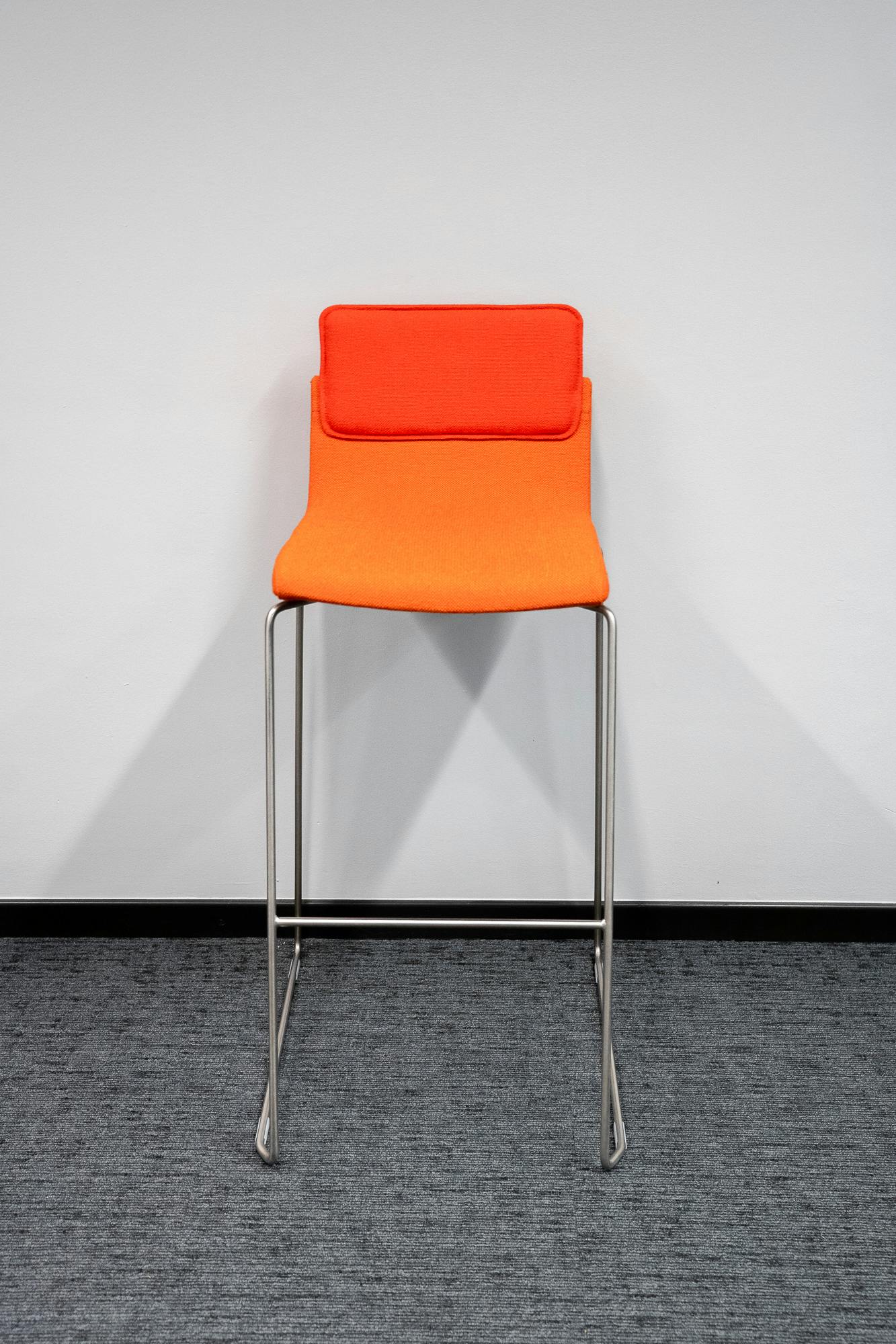 Gispen orange fabric stool - Relieve Furniture