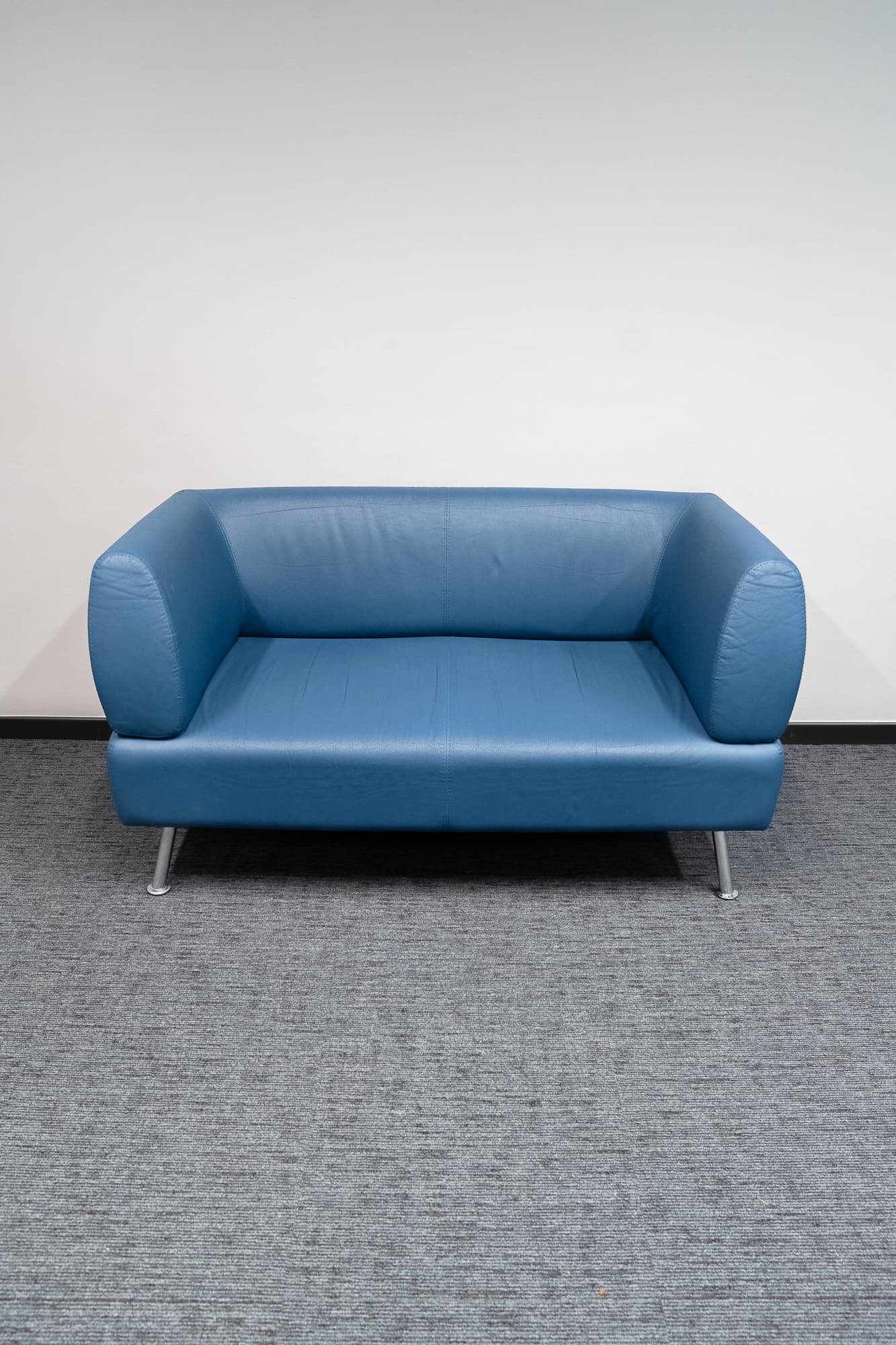Blue-grey Vintage leather sofa-3