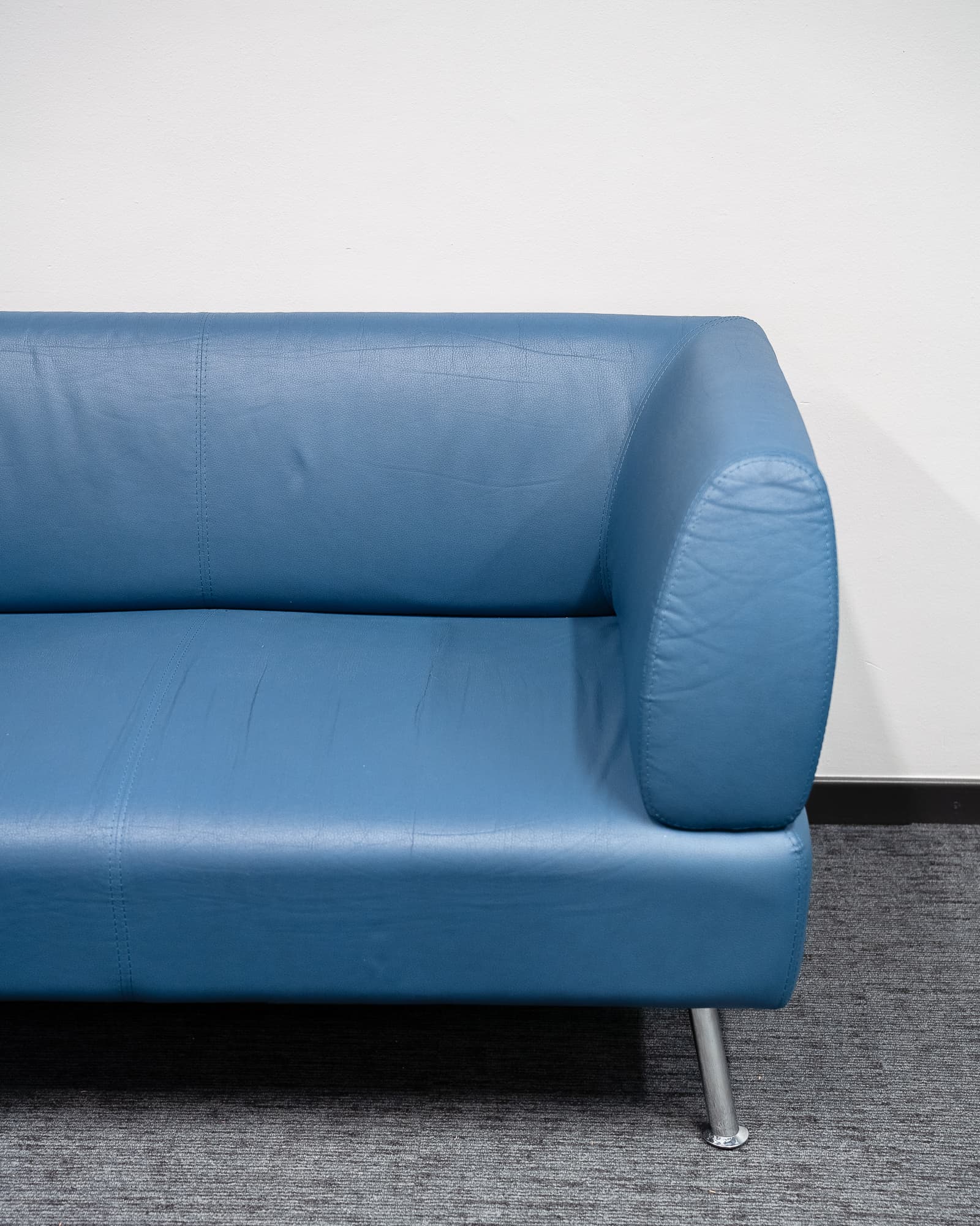 Blue-grey Vintage leather sofa-2
