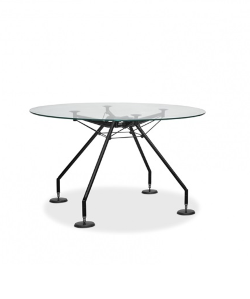  Foster, Norman - Glass table with aluminum base - Relieve Furniture