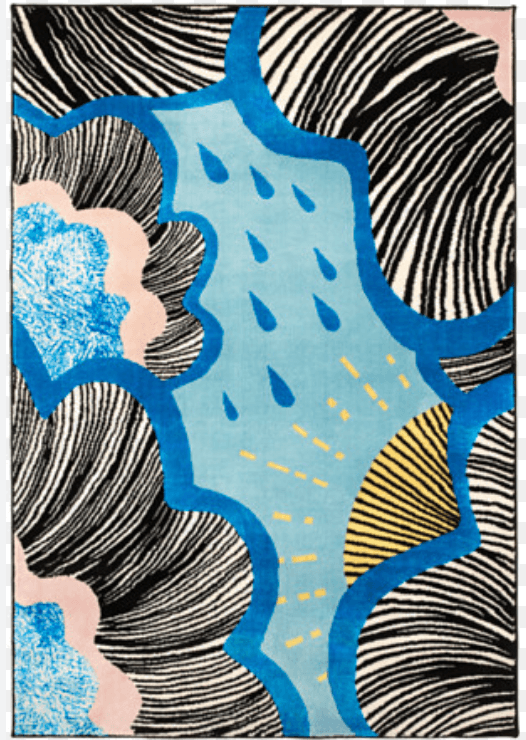 Ikea Tapis en laine multicolore à motif abstrait-0