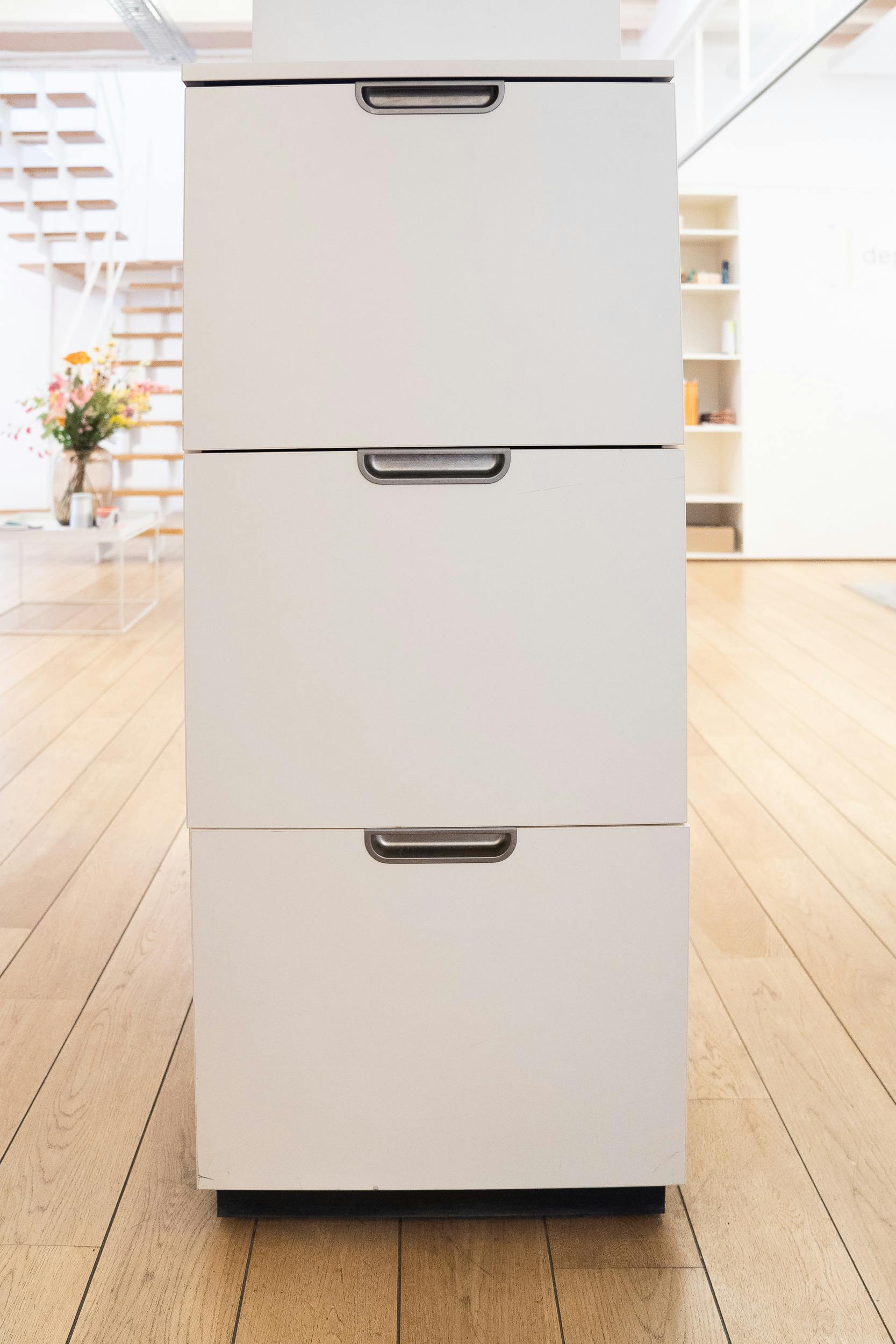 IKEA Tall white lockable cabinet - Relieve Furniture